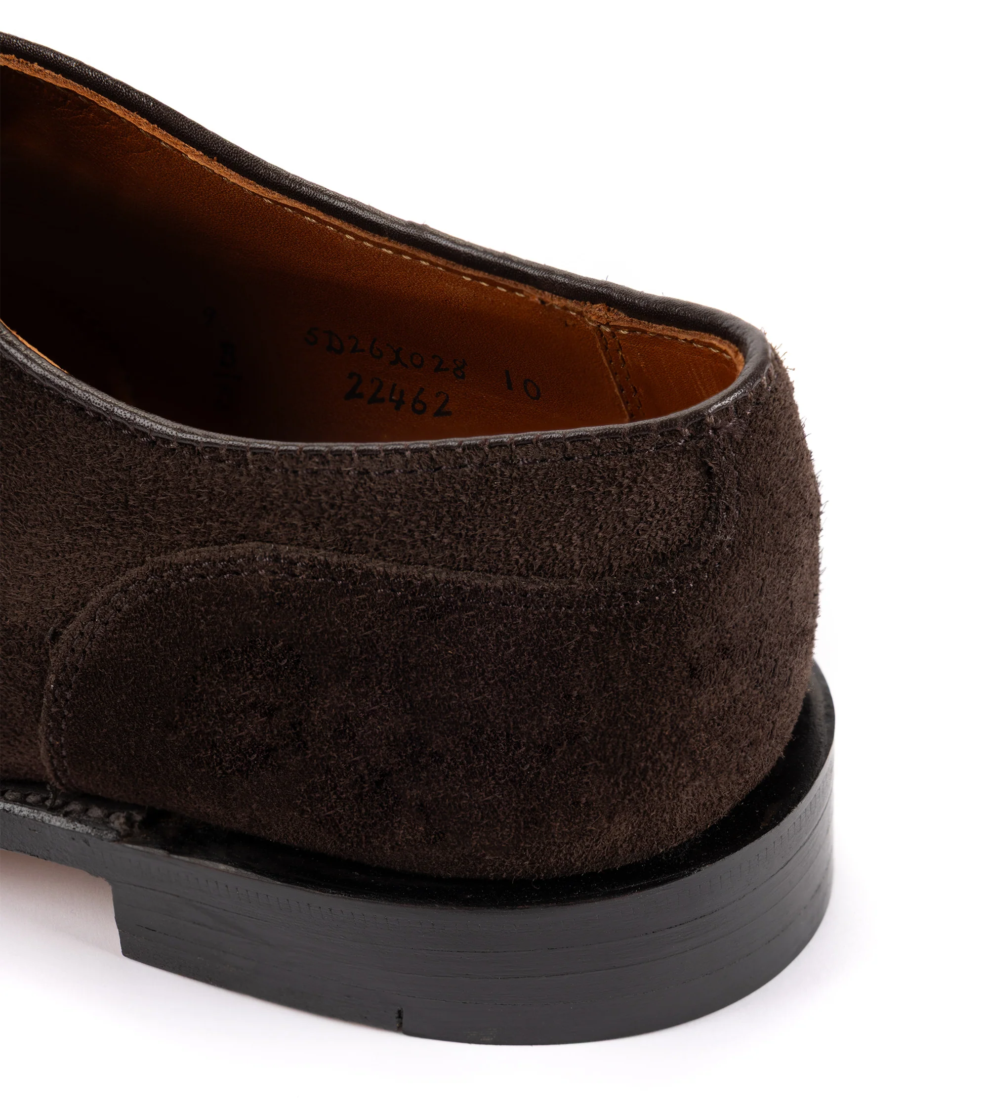 Alden for Trunk Suede Norwegian Split Toe Blucher Shoe: Chocolate 22462 - Image 6