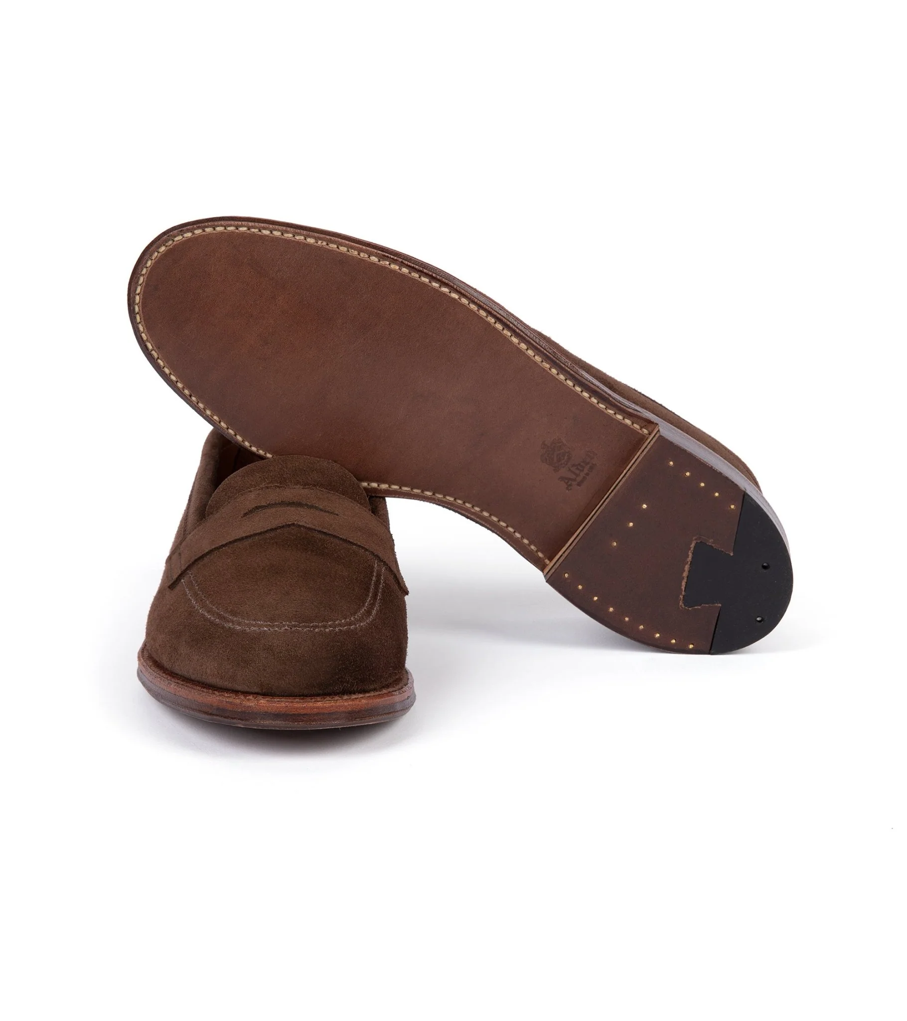 Alden Unlined Suede Penny Loafer: Dark Brown 5736F - Image 4