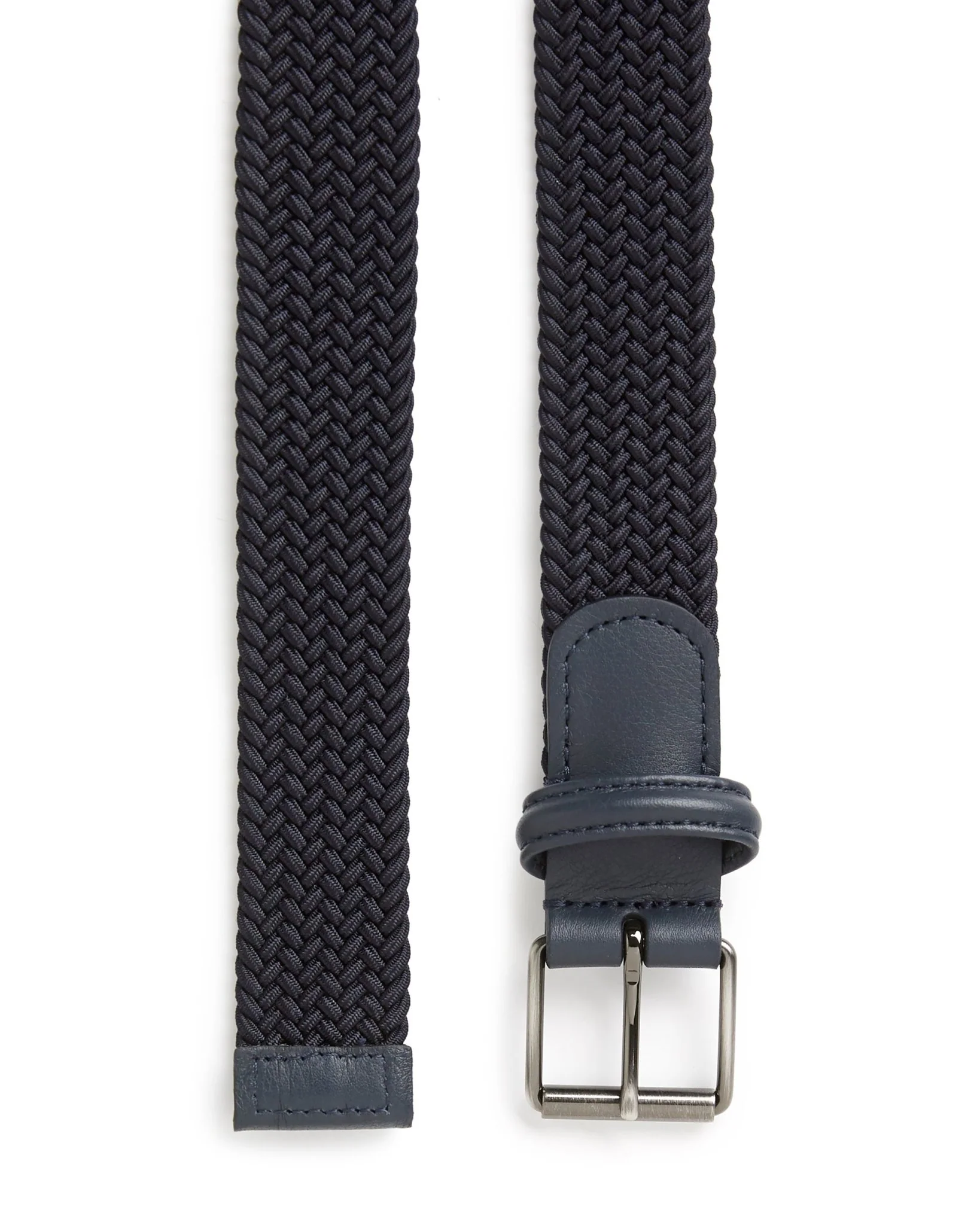 Anderson's Narrow Plaited Belt: Navy - Image 2