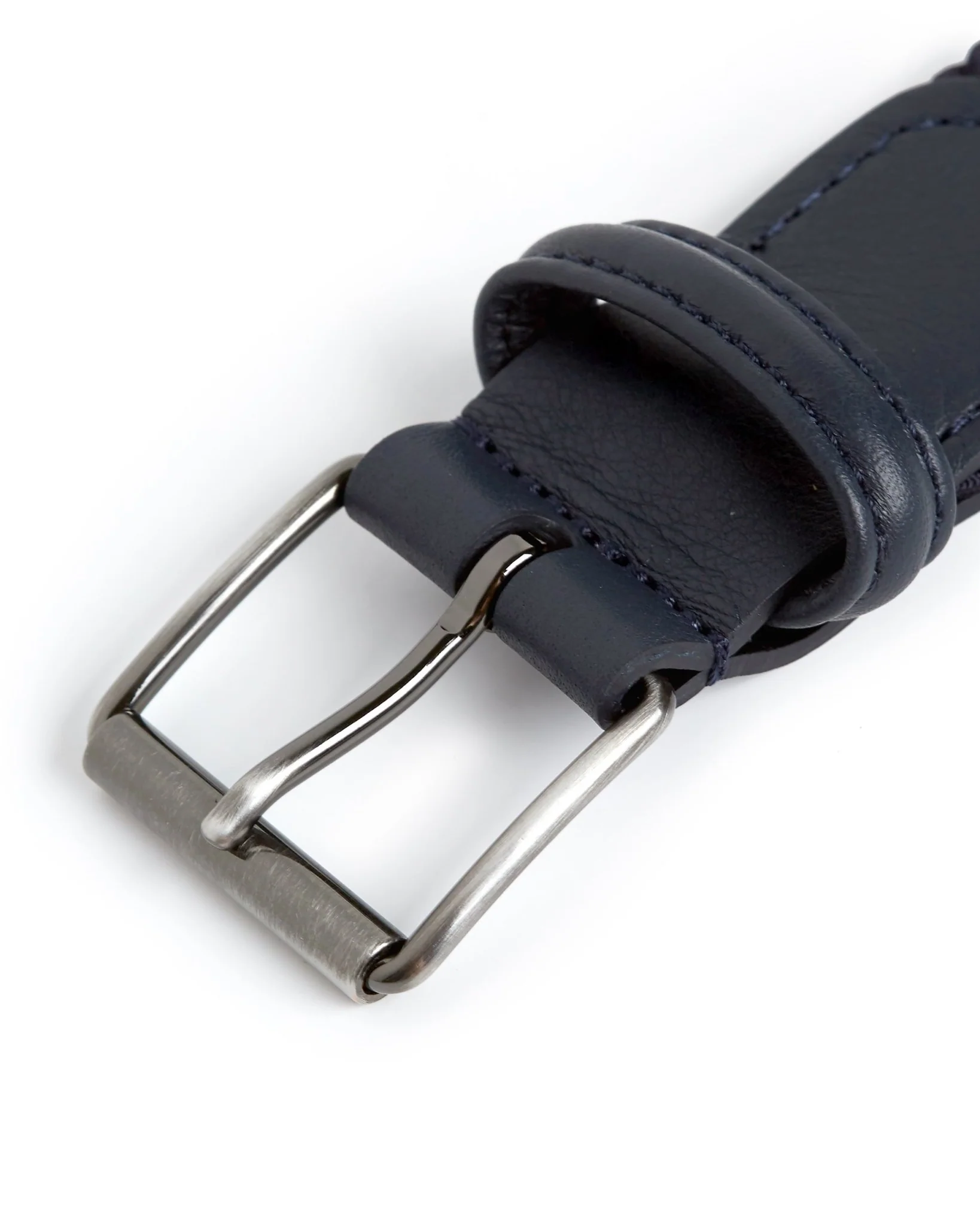 Anderson's Narrow Plaited Belt: Navy - Image 3