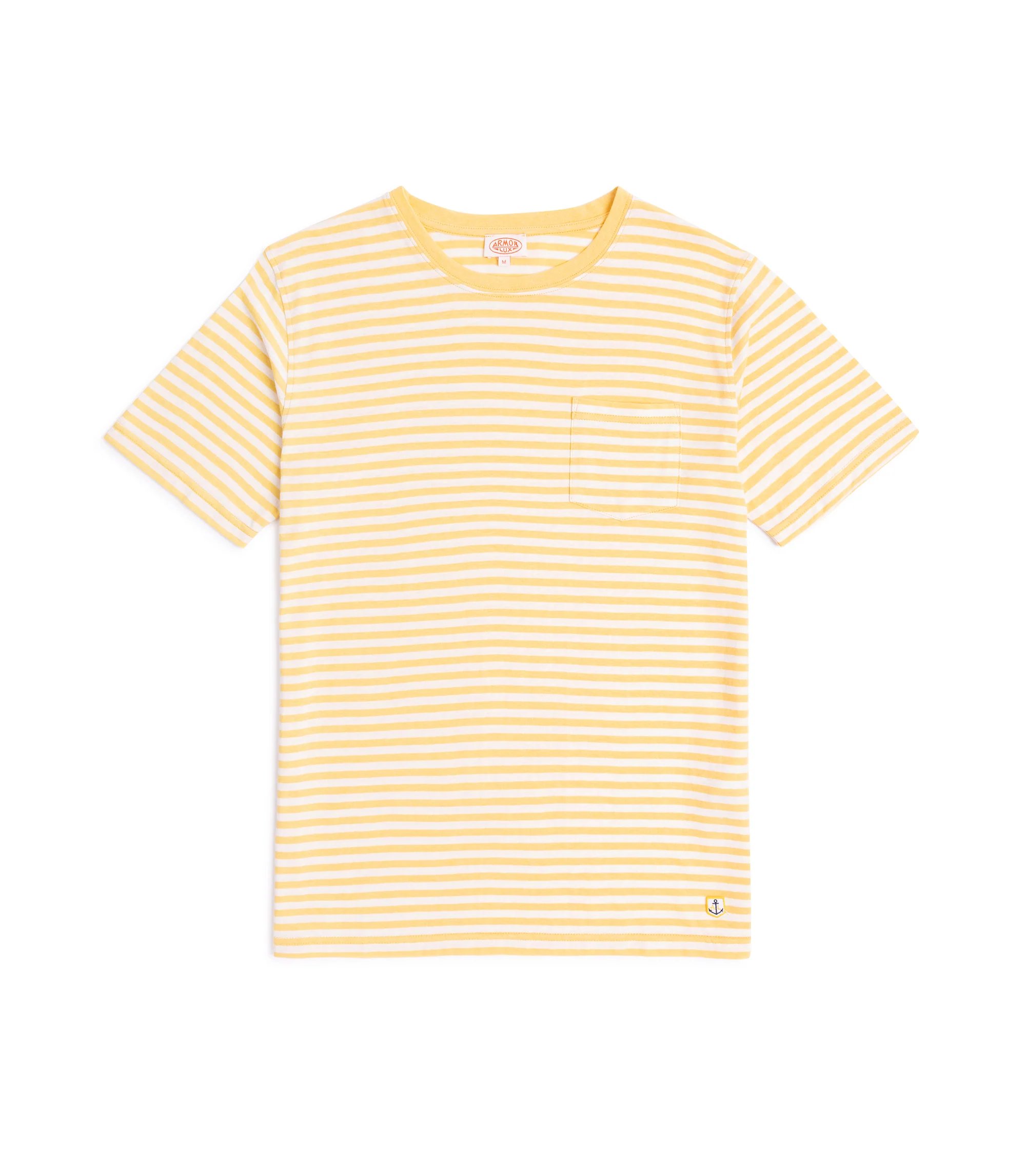 Armor-Lux Cotton Linen Striped T-Shirt: Yellow