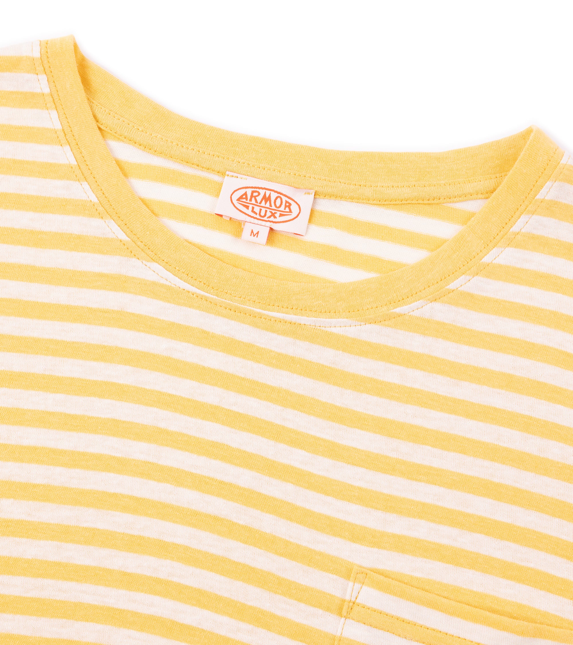 Armor-Lux Cotton Linen Striped T-Shirt: Yellow - Image 2