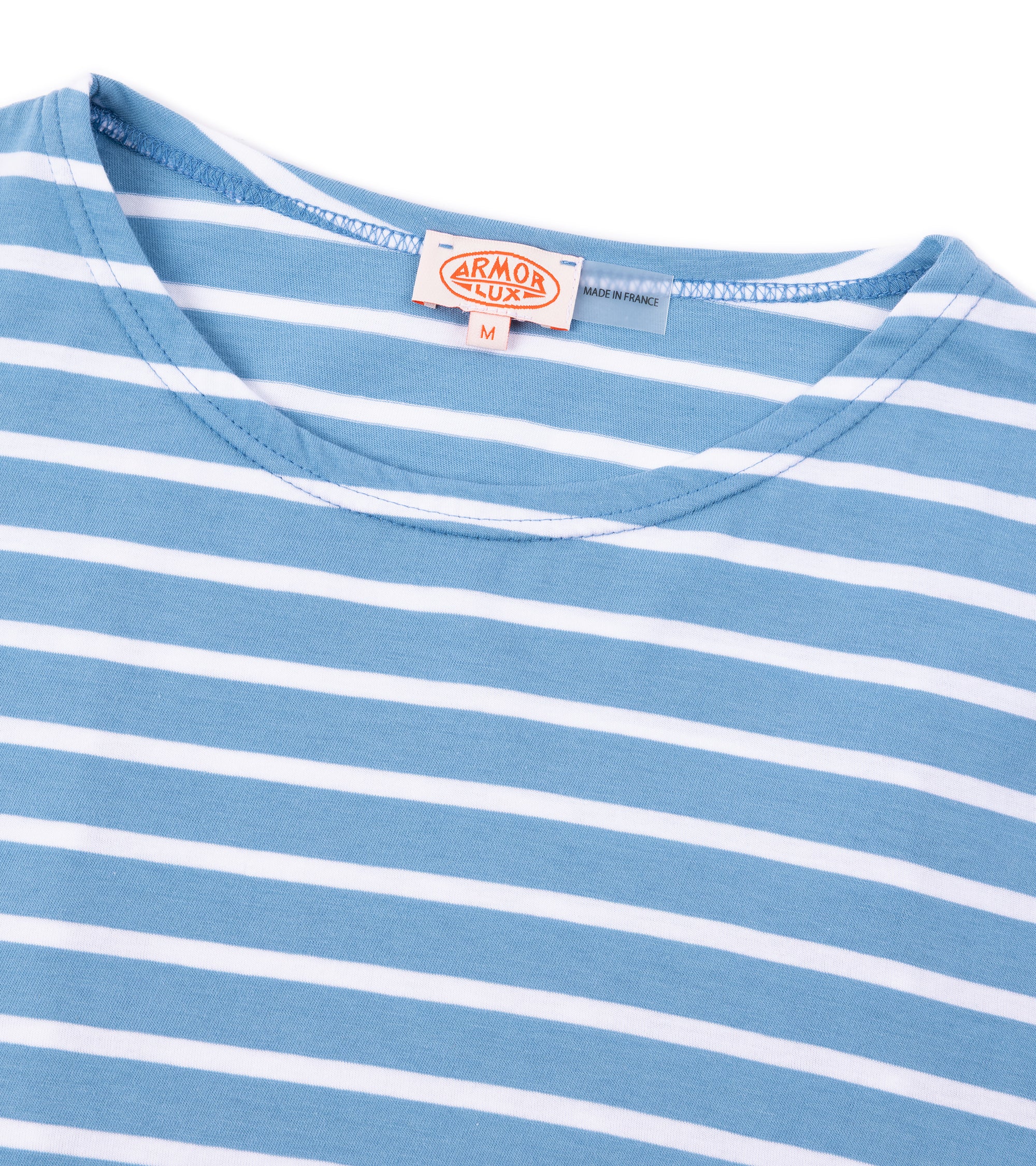 Armor-Lux Lightweight Breton Striped T-Shirt: Waterfall/White - Image 2