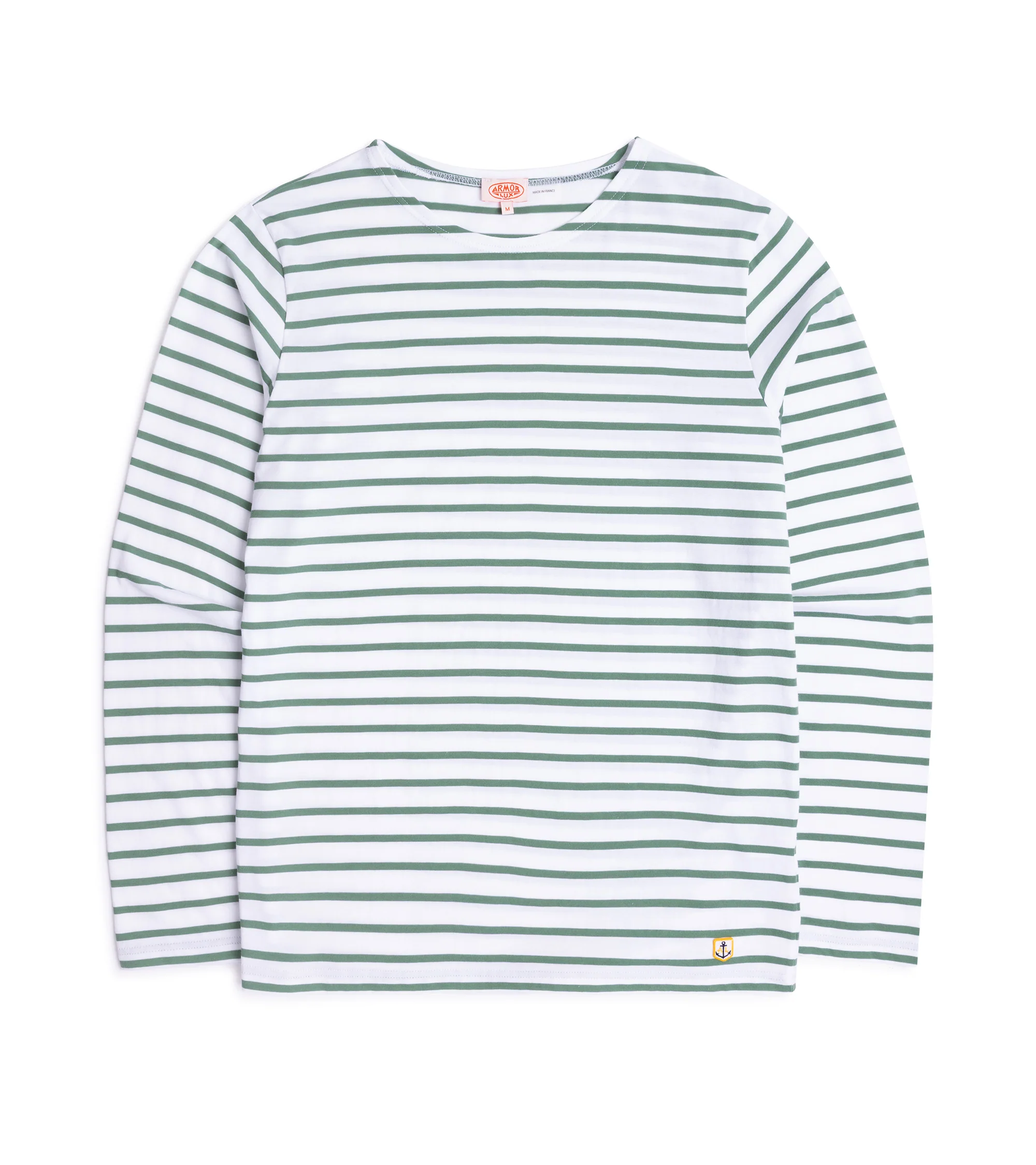 Armor-Lux Lightweight Breton Striped T-Shirt: White/Ivy