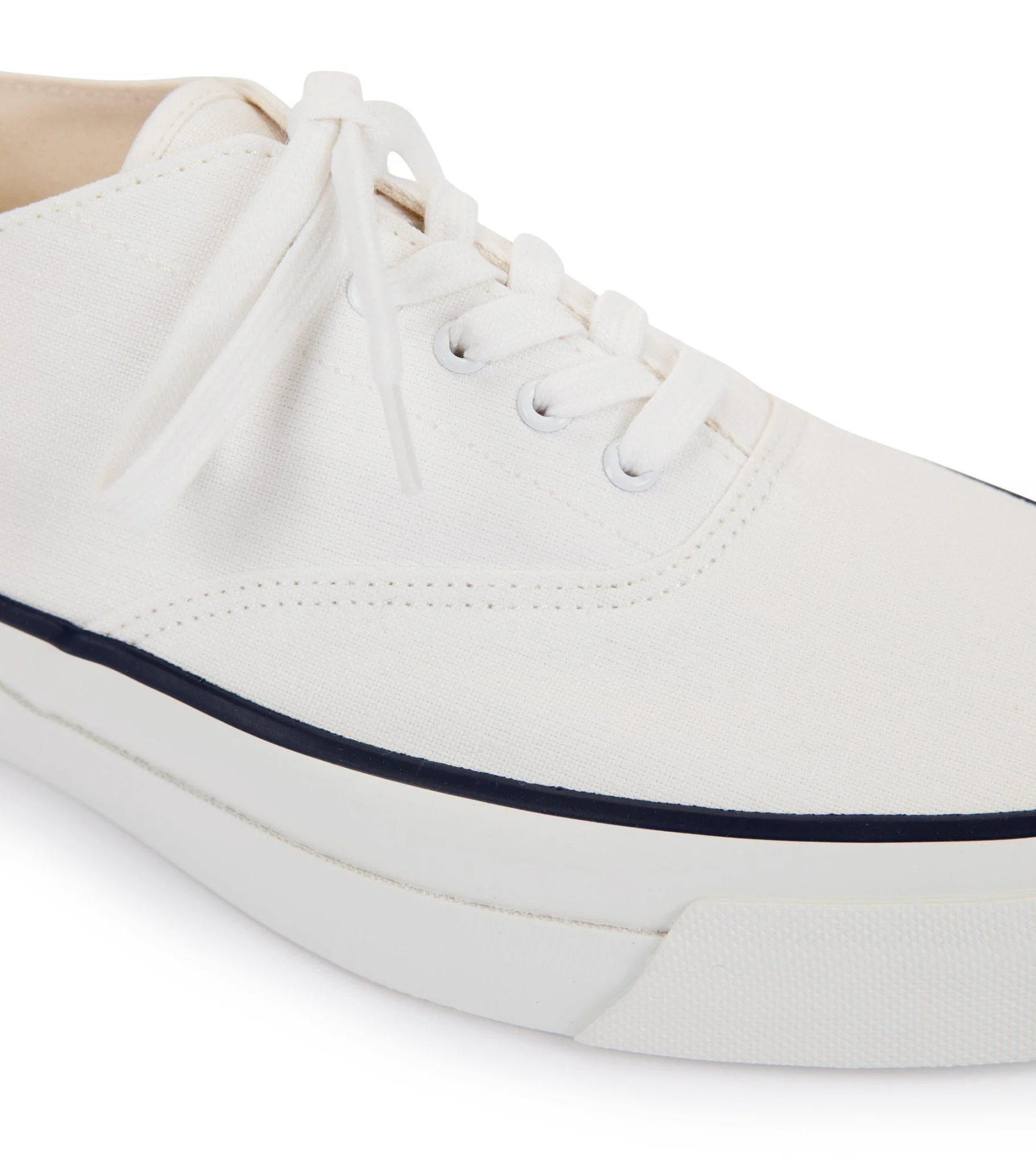Asahi 041 Canvas Deck Shoes: White - Image 2