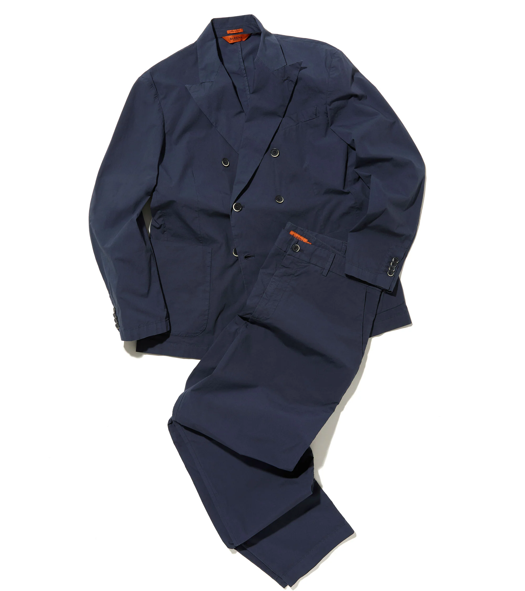 Barena Siroco Pavion Cotton Double-Breasted Jacket: Navy - Image 2