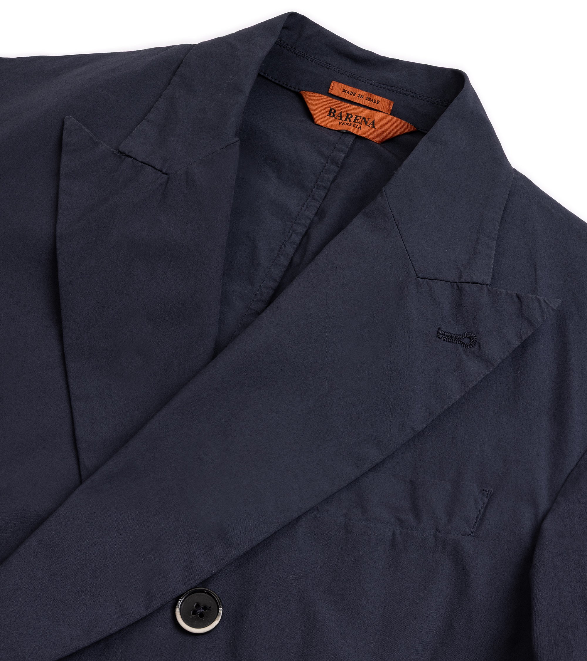 Barena Siroco Pavion Cotton Double-Breasted Jacket: Navy - Image 4