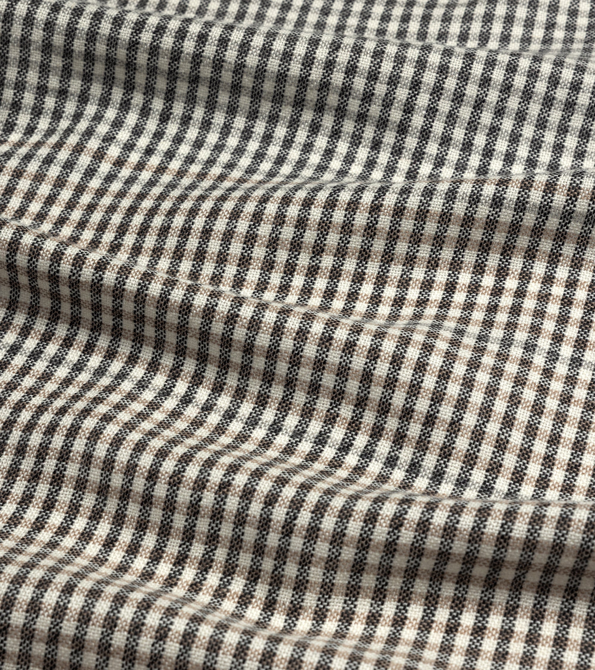 Begg x Co Kishorn Aiden Check Cashmere Scarf: Natural/Grey/Saffron - Image 3