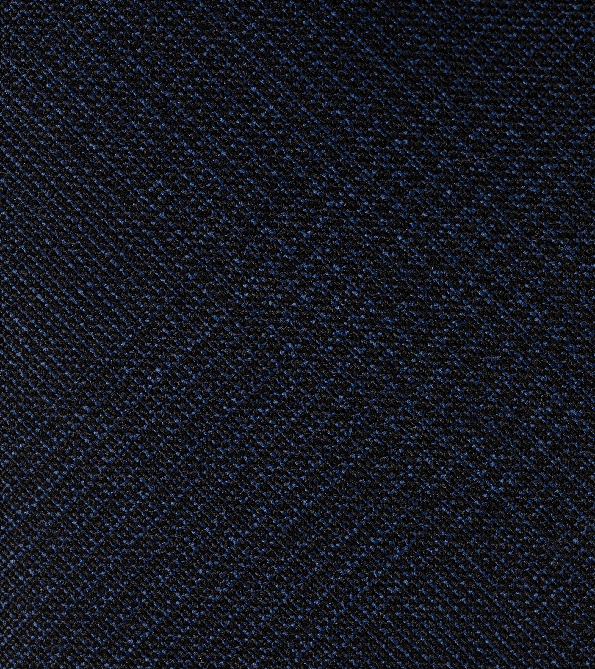 Bigi Lightweight Wool Prince of Wales Check Tie: Navy - Image 2