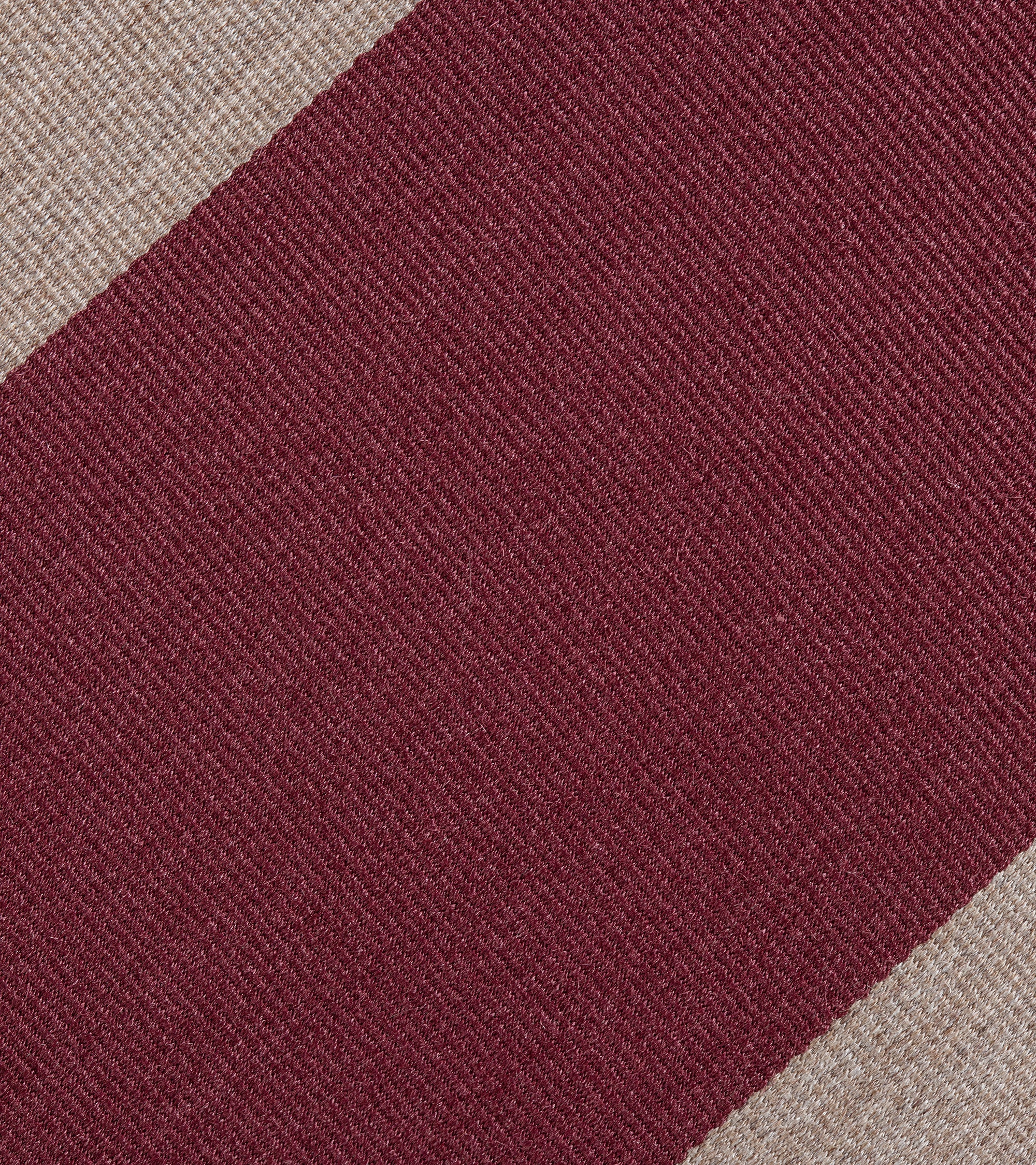 Bigi Silk Cotton Wide Stripe Tie: Burgundy/Tan - Image 2