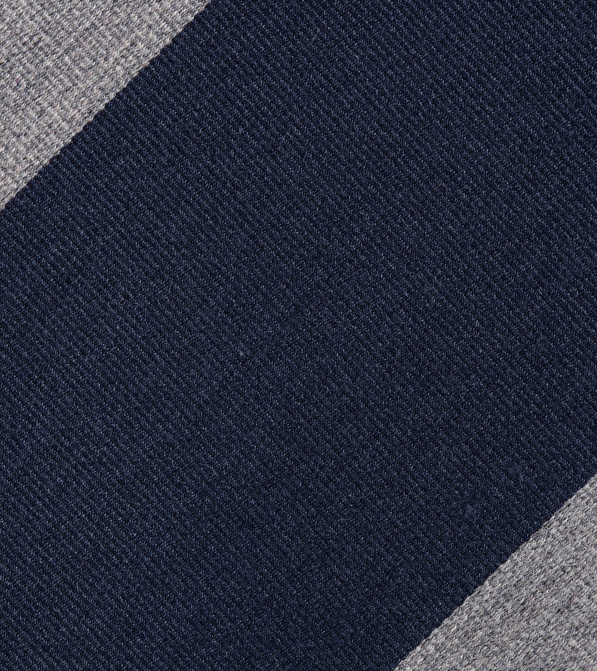 Bigi Silk Cotton Wide Stripe Tie: Navy/Grey - Image 3