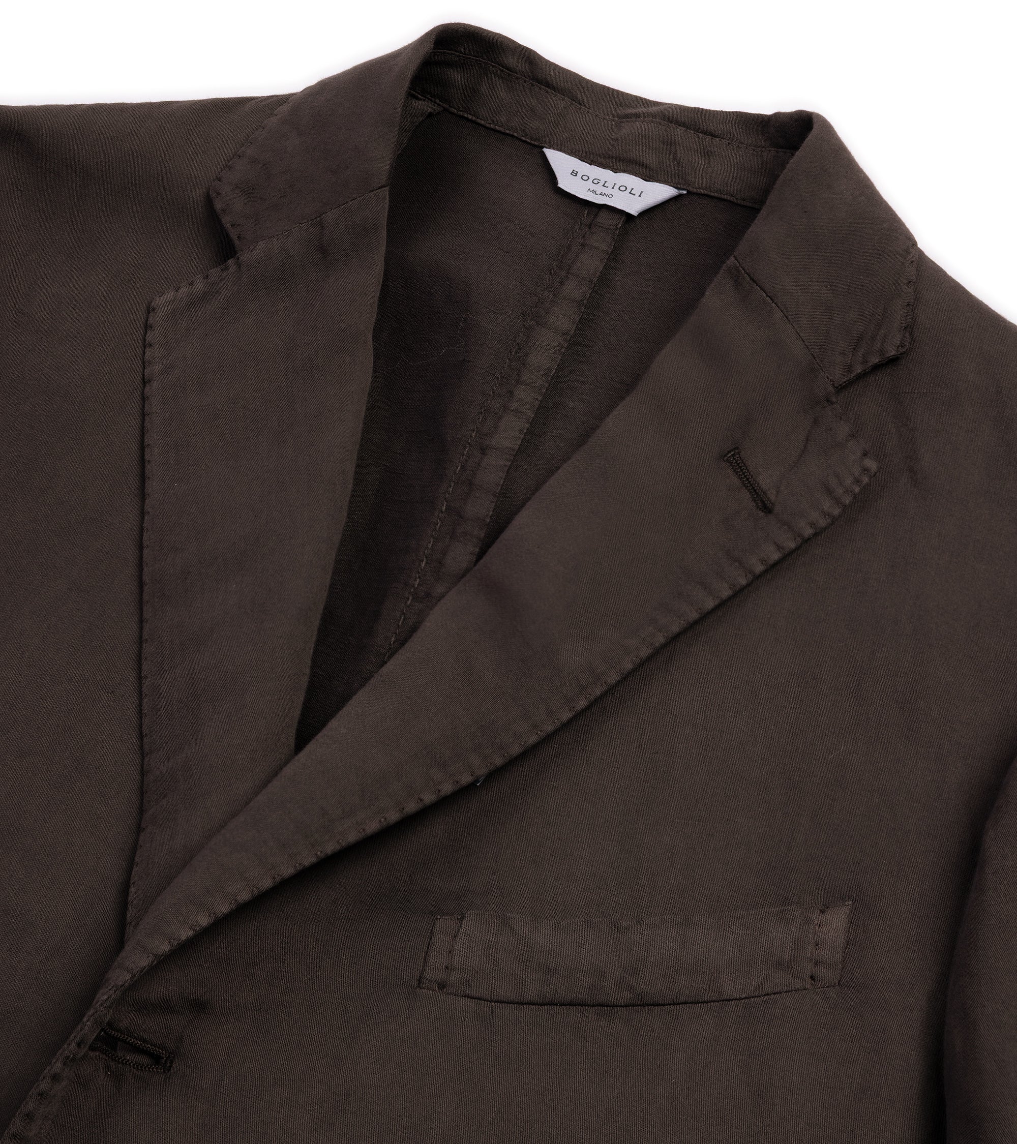 Boglioli Brushed Cotton Linen Suit Jacket: Brown - Image 3