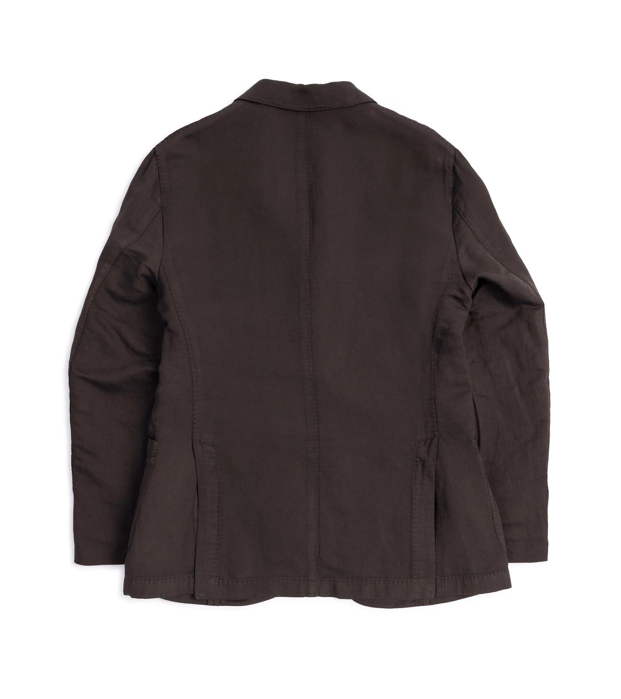 Boglioli Brushed Cotton Linen Suit Jacket: Brown - Image 4