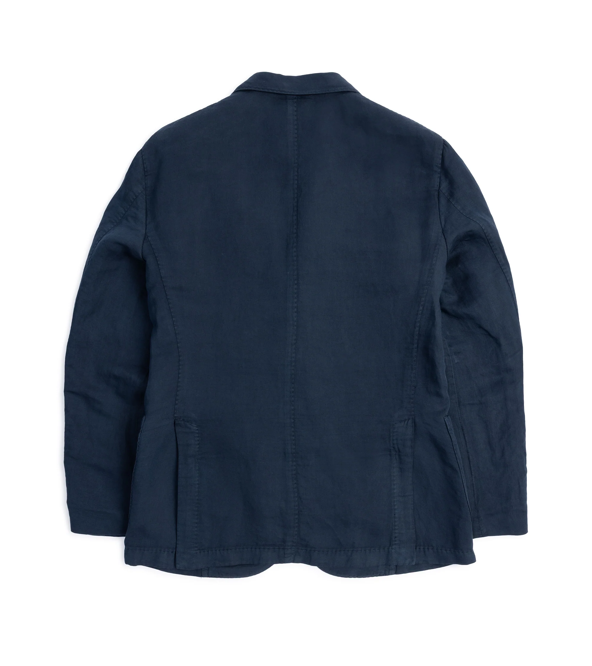 Boglioli Brushed Cotton Linen Suit Jacket: Navy - Image 3