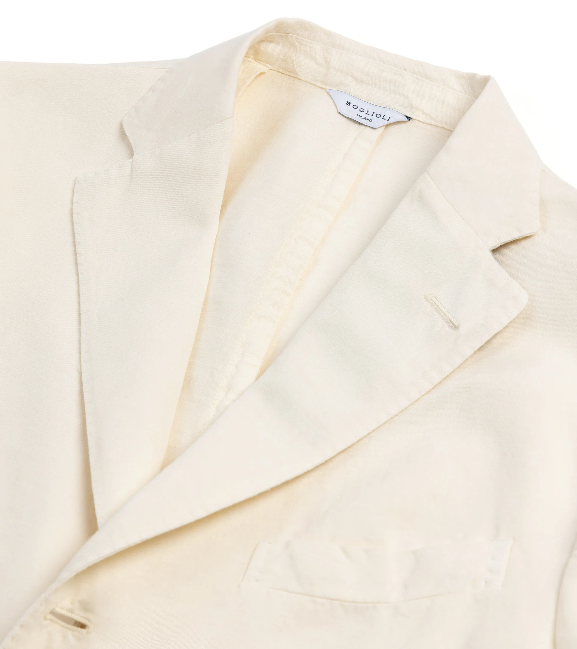 Boglioli Brushed Cotton Linen Suit Jacket: White - Image 2