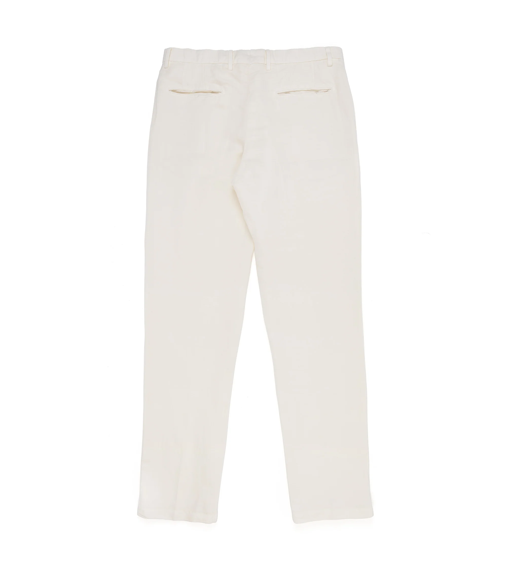 Boglioli Brushed Cotton Linen Suit Trousers: White - Image 3