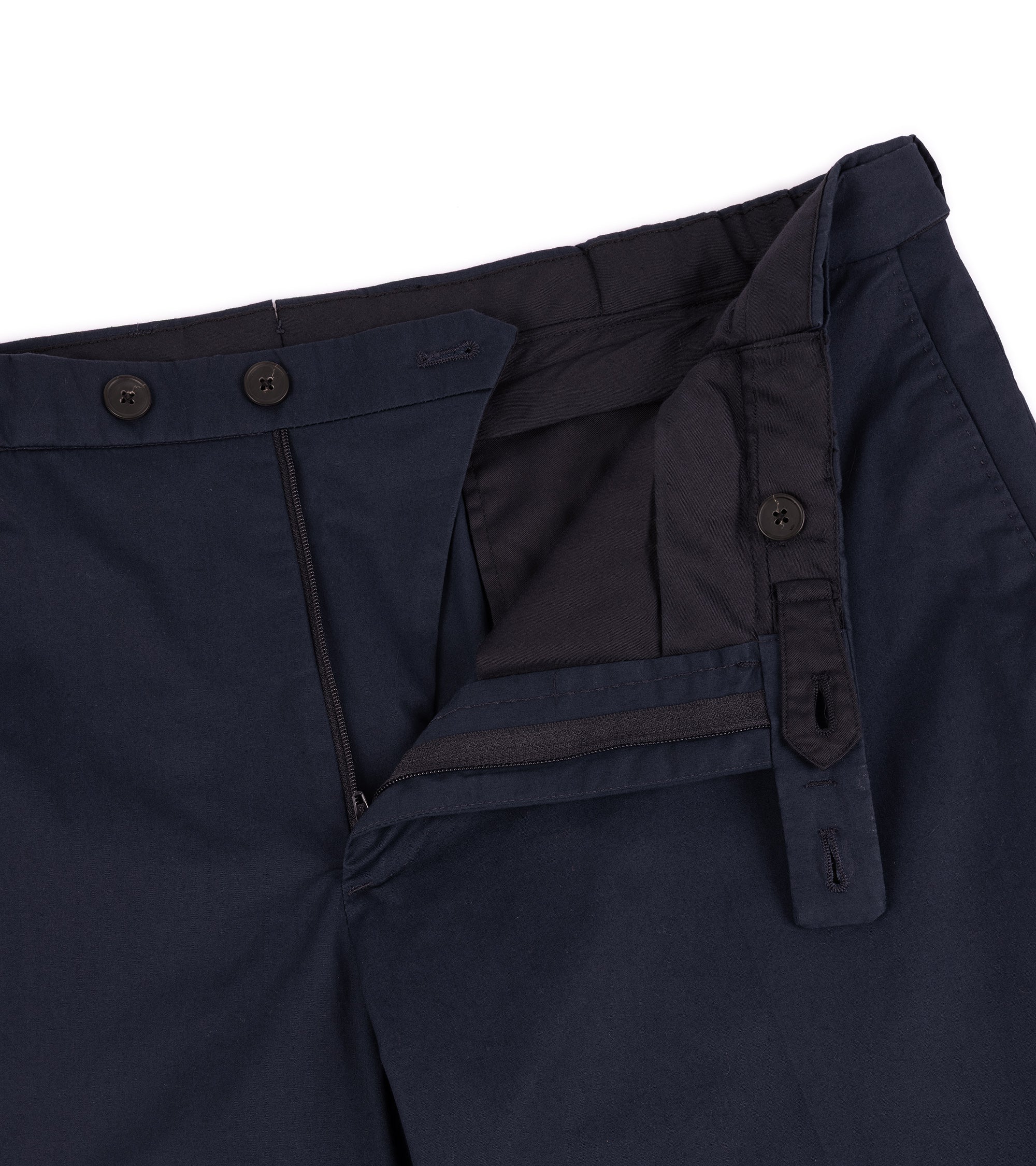 Boglioli Cotton Stretch Travel Suit Trousers: Navy - Image 2