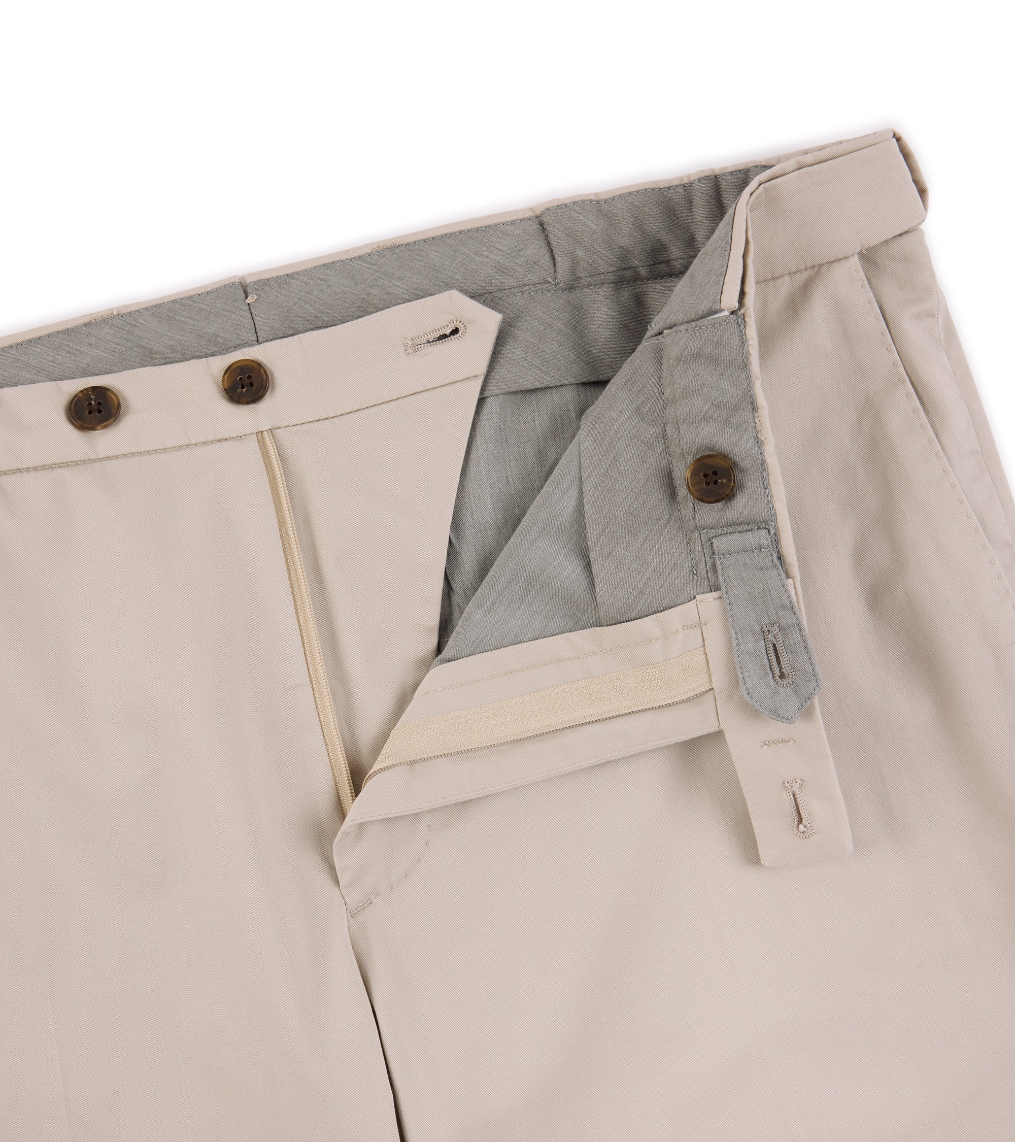 Boglioli Cotton Stretch Travel Suit Trousers: Putty - Image 2