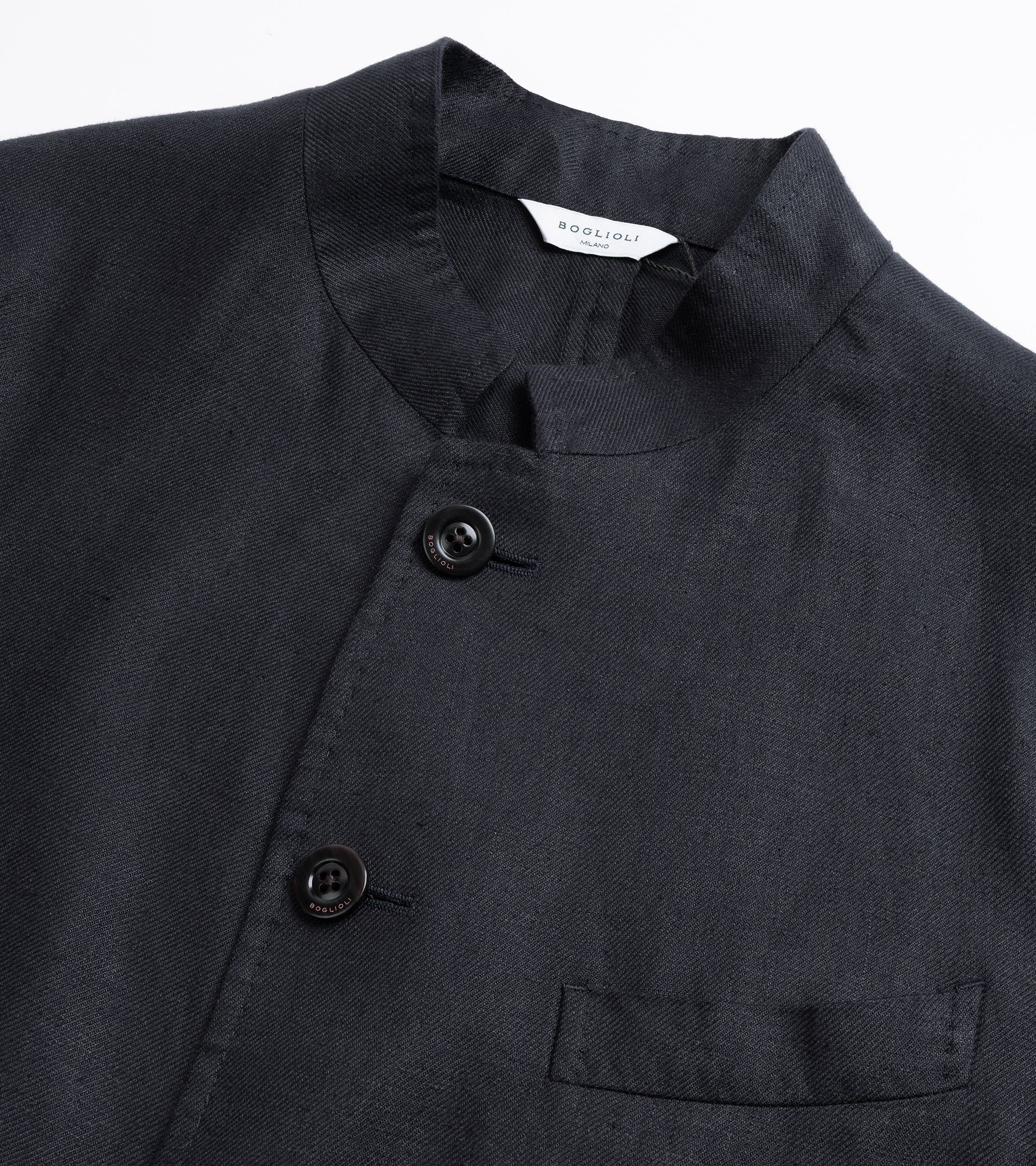 Boglioli Washed Irish Linen Gassman Jacket: Navy - Image 2