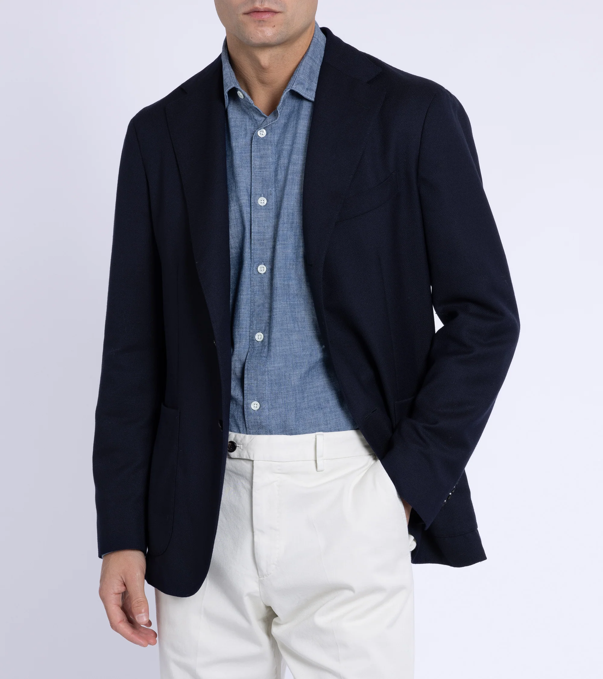 Boglioli for Trunk Wool Hopsack K Jacket: Navy - Image 2