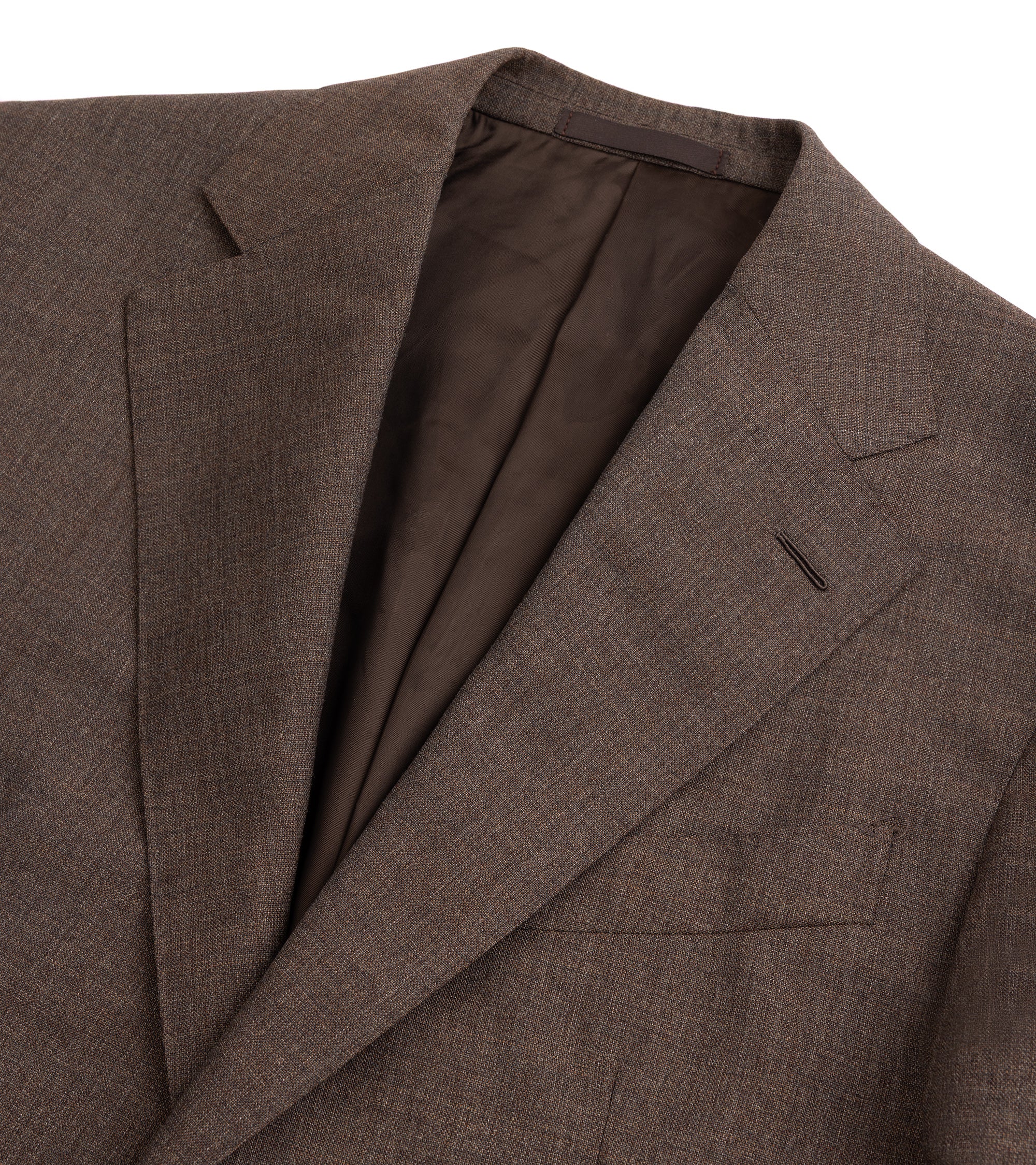 Caruso Aida 3-Ply Wool Canvas Suit: Brown - Image 4