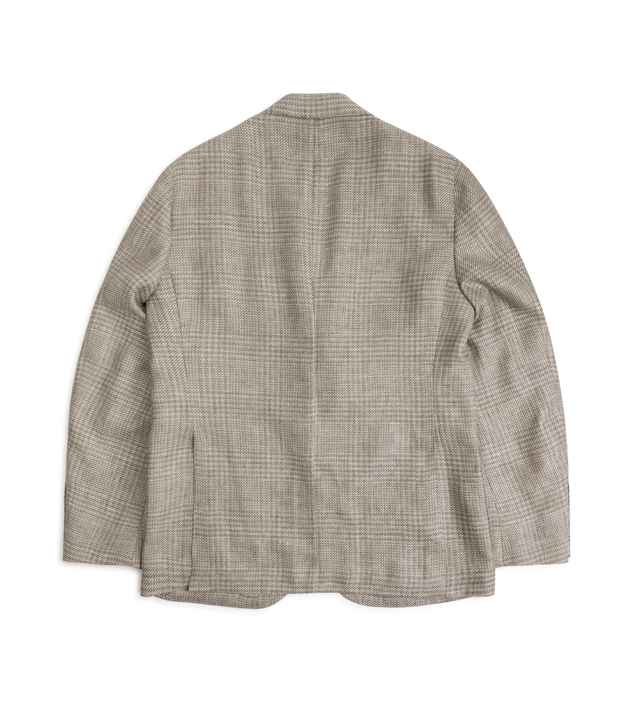 Caruso Aida Linen Wool Prince of Wales Check Jacket: Biscuit - Image 3