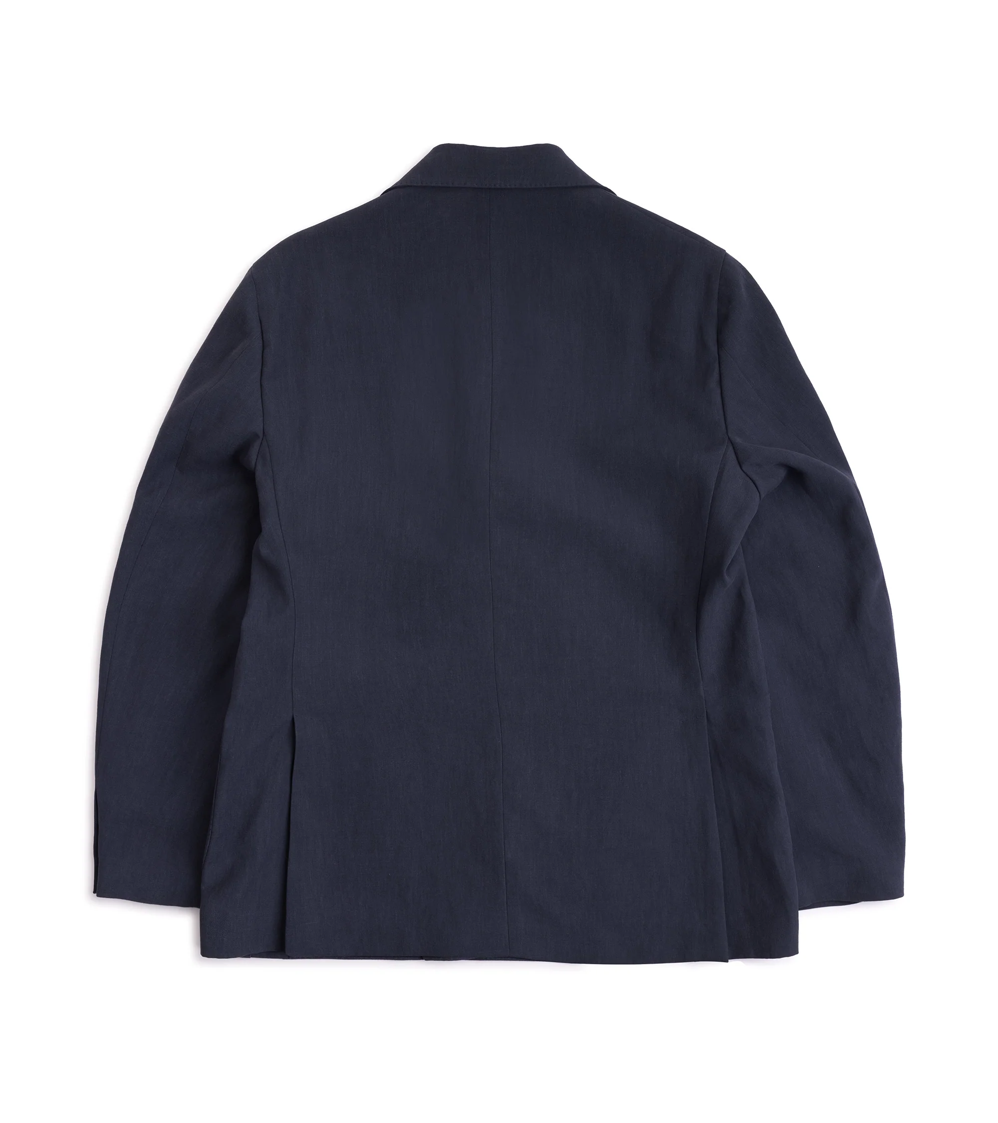 Caruso Butterfly Washed 3-Ply Linen Double Breasted Jacket: Blue - Image 3