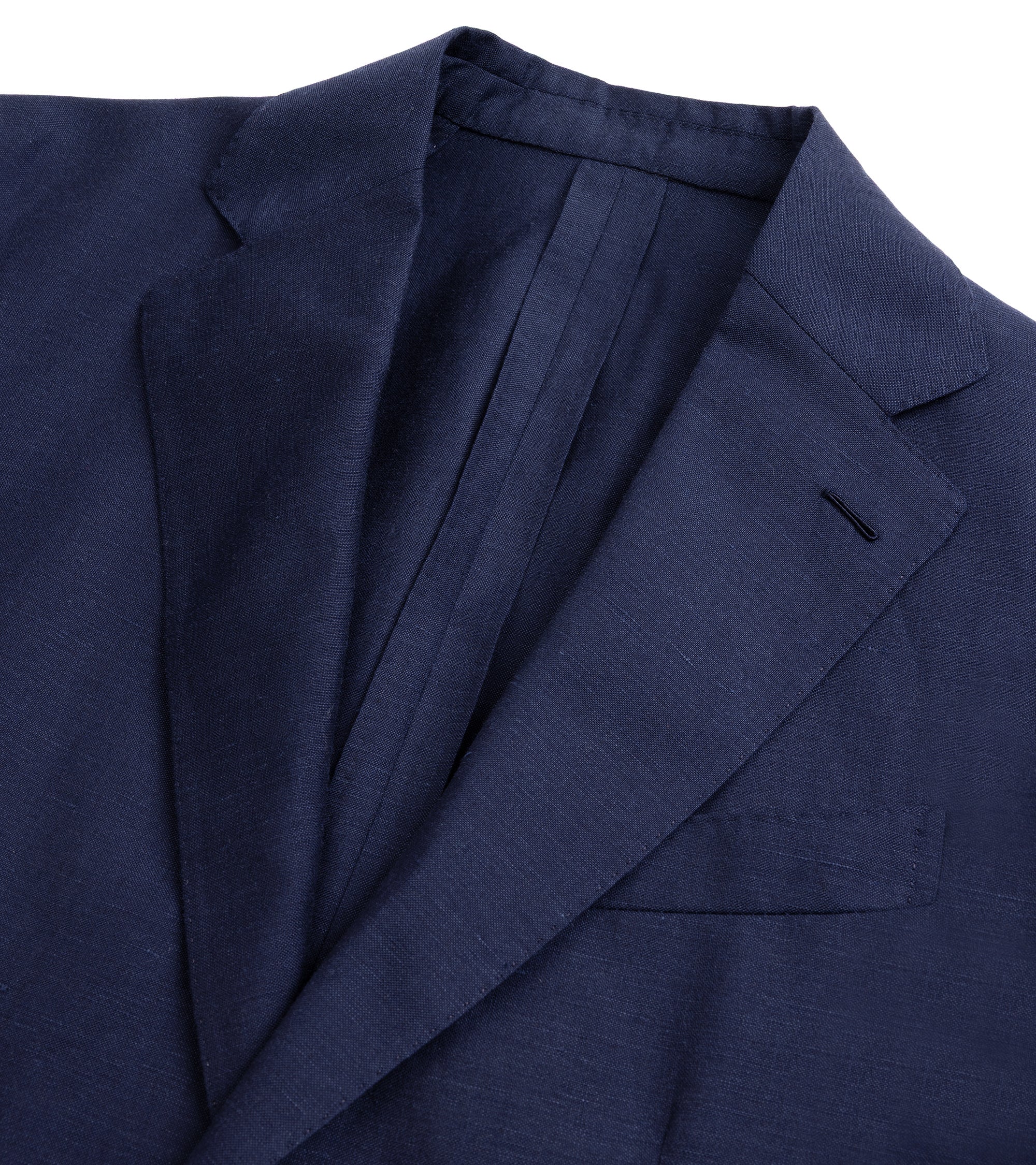 Caruso Butterfly Wool Linen Jacket: Navy - Image 2