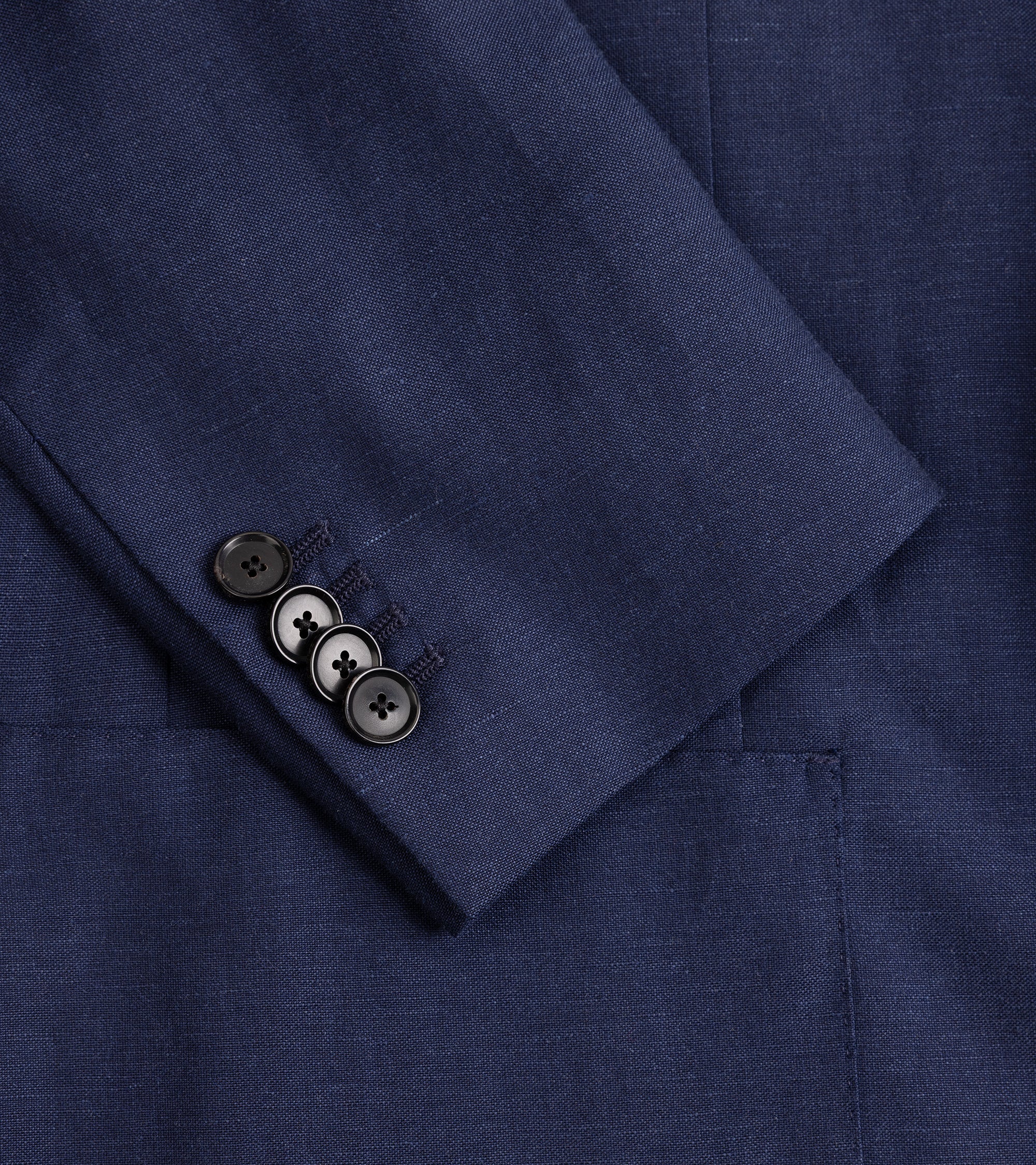 Caruso Butterfly Wool Linen Jacket: Navy - Image 4