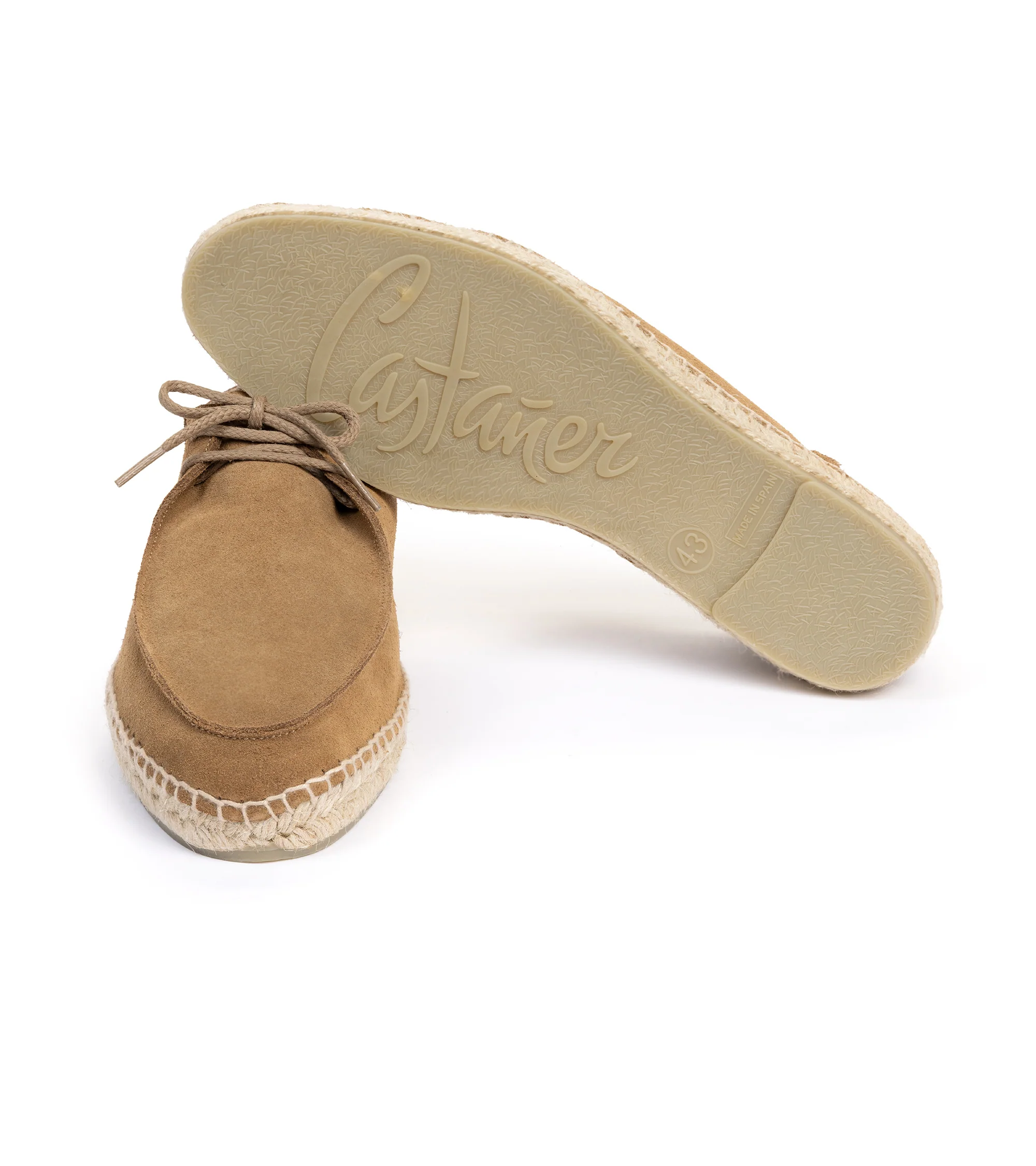 CastaƱer Ned Suede Lace-Up Espadrille: Sand - Image 4