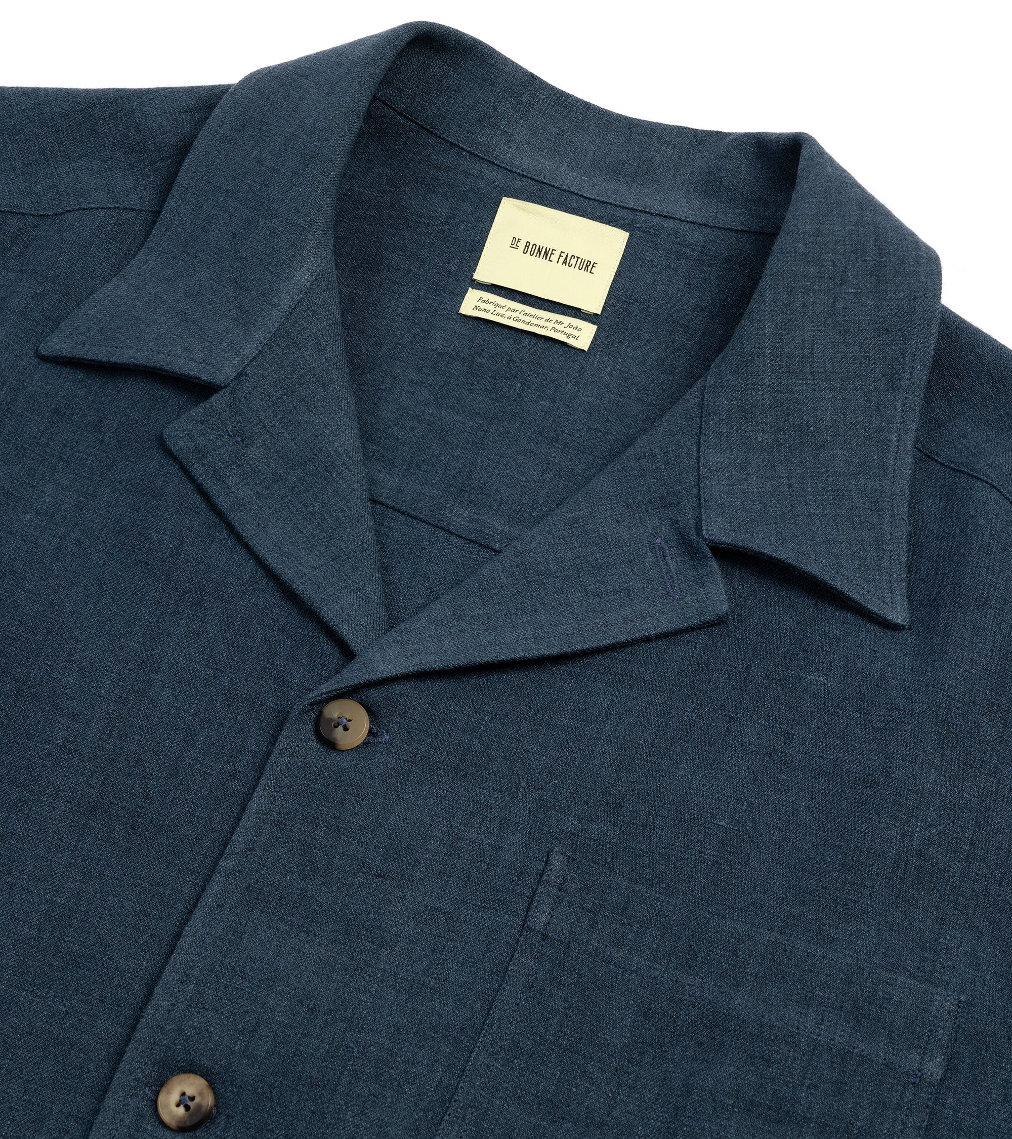 De Bonne Facture Belgian Wool Linen Painter's Jacket: Prussian Blue - Image 3