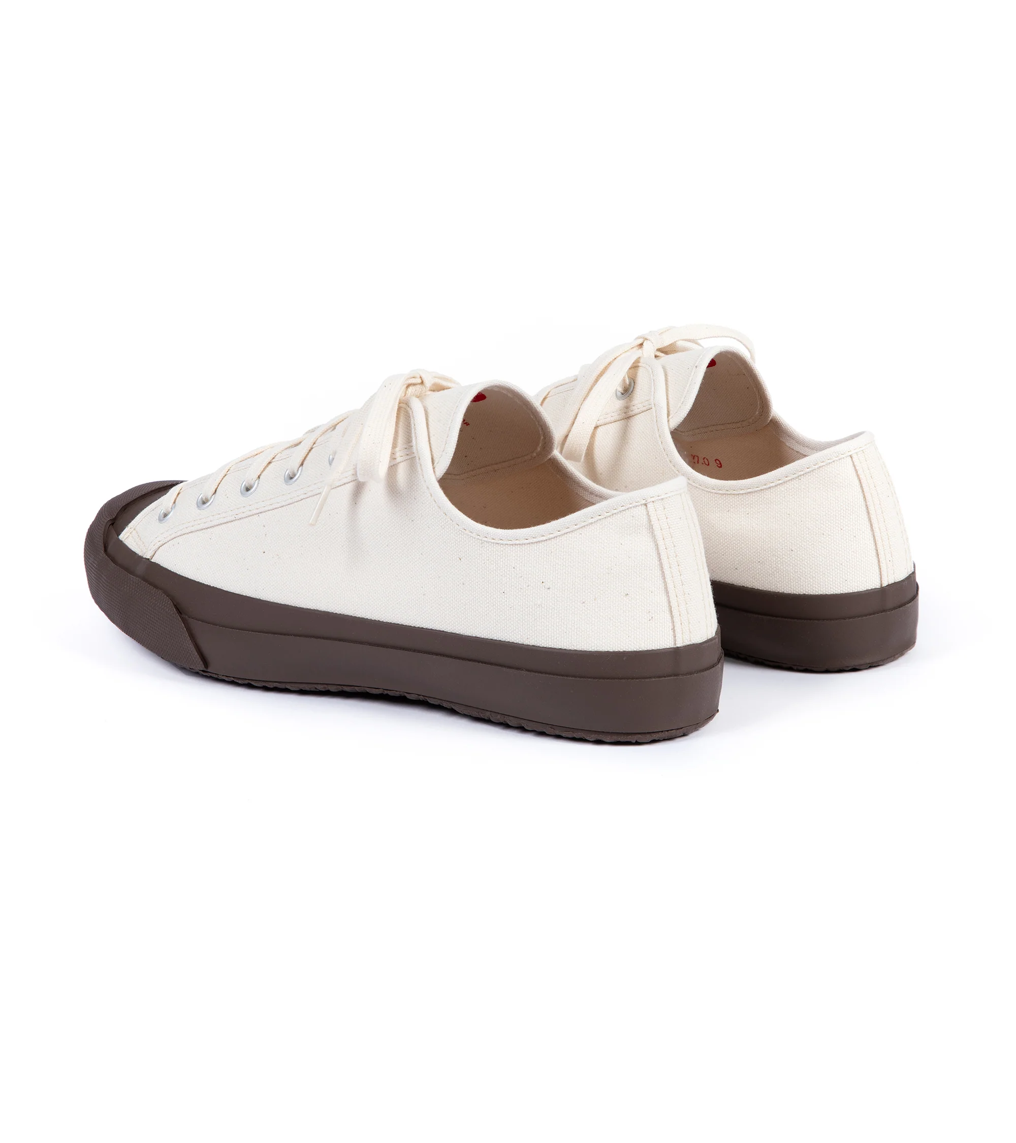 Doek Court Canvas Sneaker: Ecru/Brown - Image 3