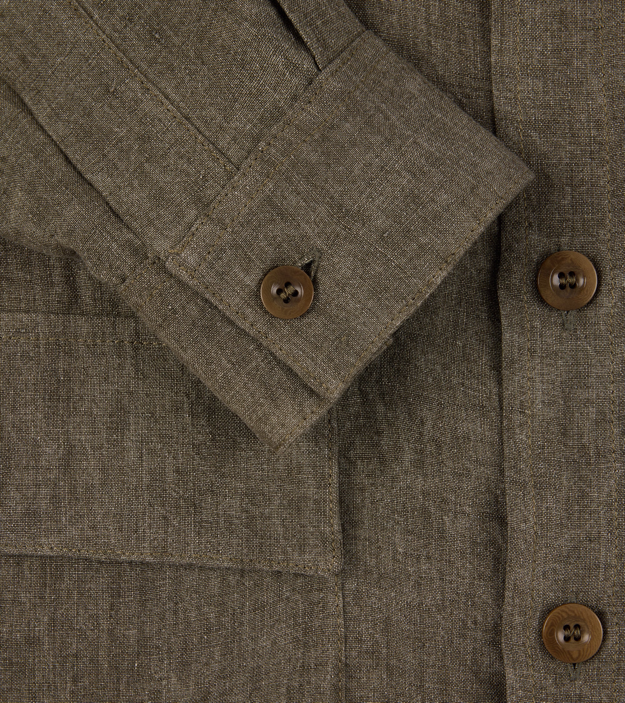 East Harbour Surplus Ellis Linen Canvas Army Jacket: Olive - Image 3
