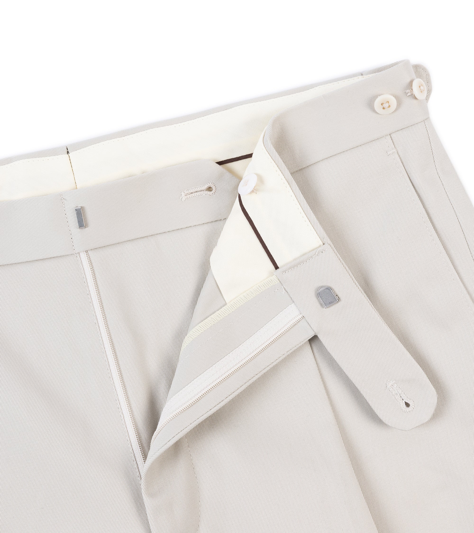 Echizenya for Trunk Heavy West Point Cotton Twill Chino Trousers: Stone - Image 3