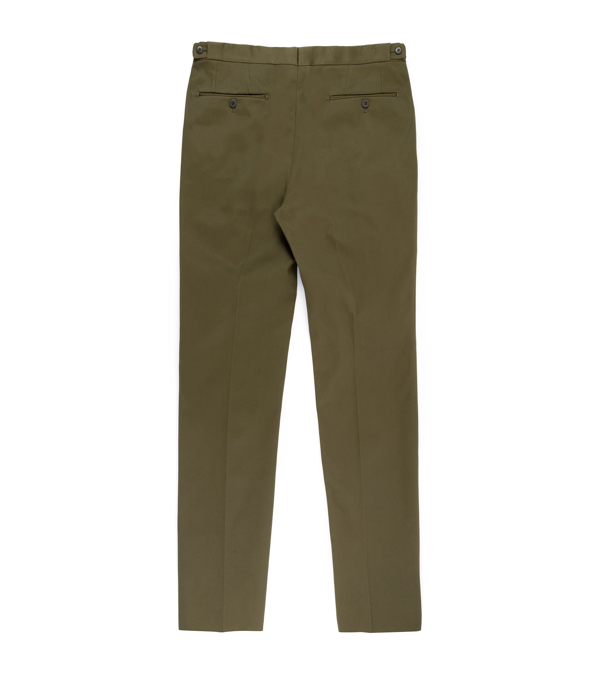 Echizenya for Trunk Heavy West Point Cotton Twill Chino Trousers: Olive - Image 3