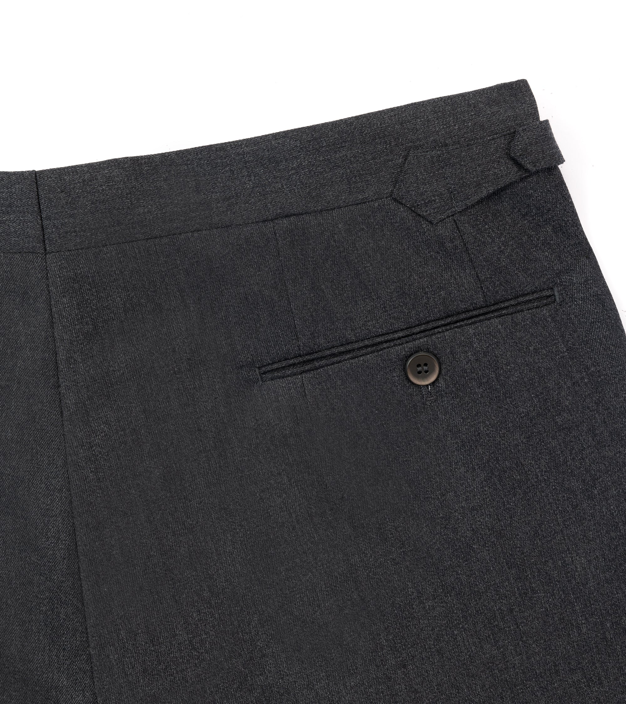 Echizenya for Trunk Wool Serge Pleated Trousers: Charcoal - Image 5
