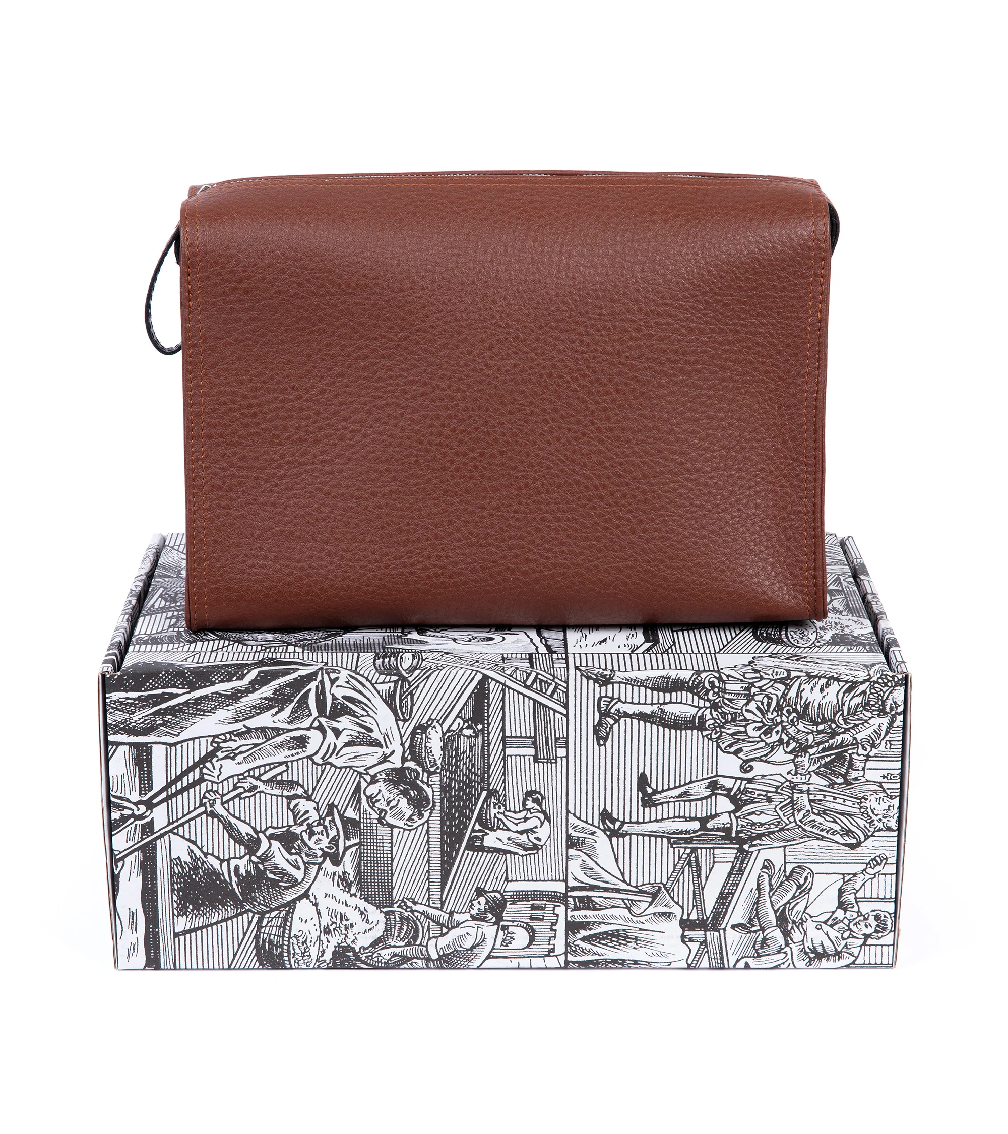 F. Hammann Leather Wash Bag: Tan - Image 2