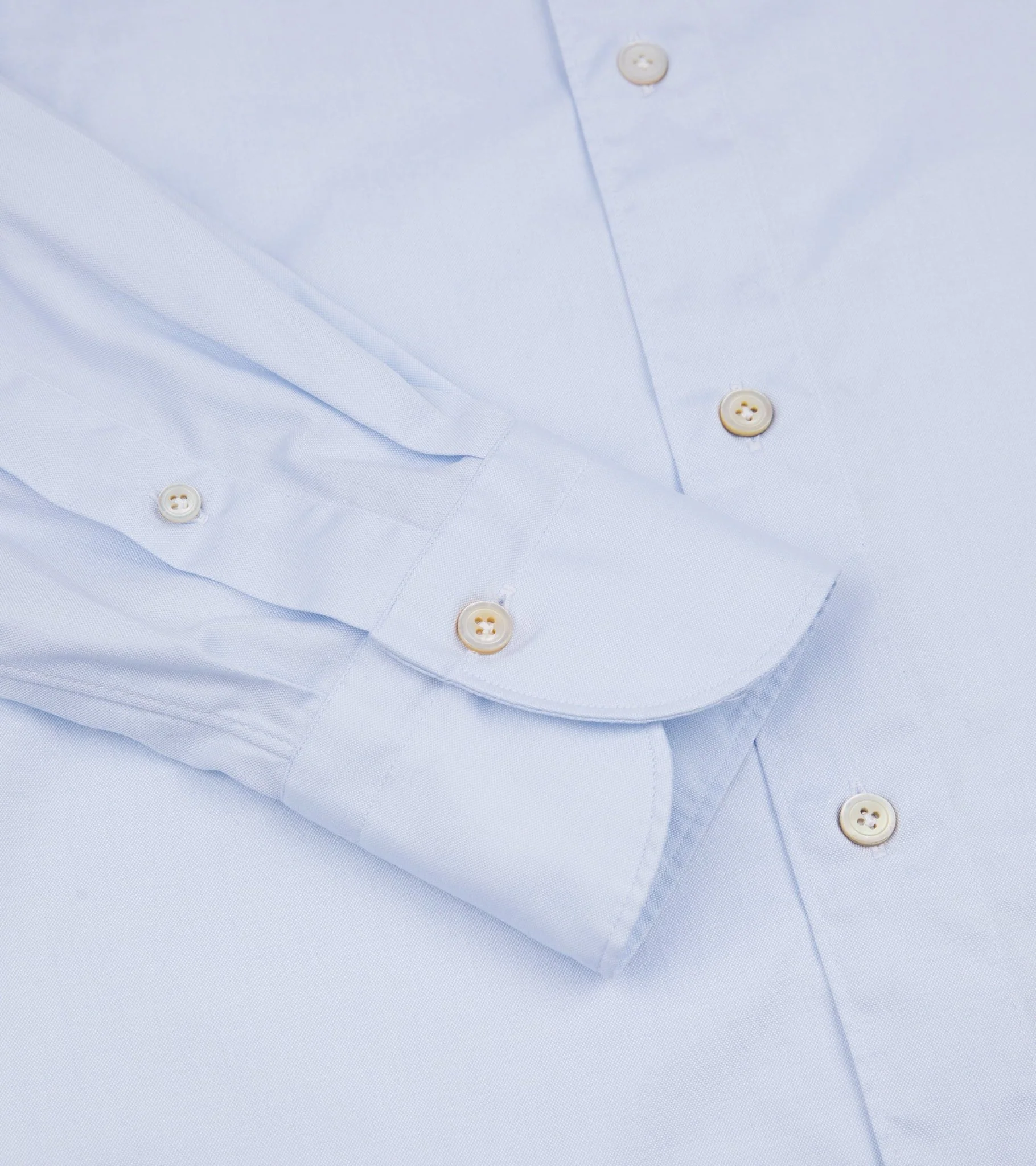 Finamore Gaeta Classic Cotton Leonardo Button Down Sport Shirt: Fine Oxford Blue - Image 4