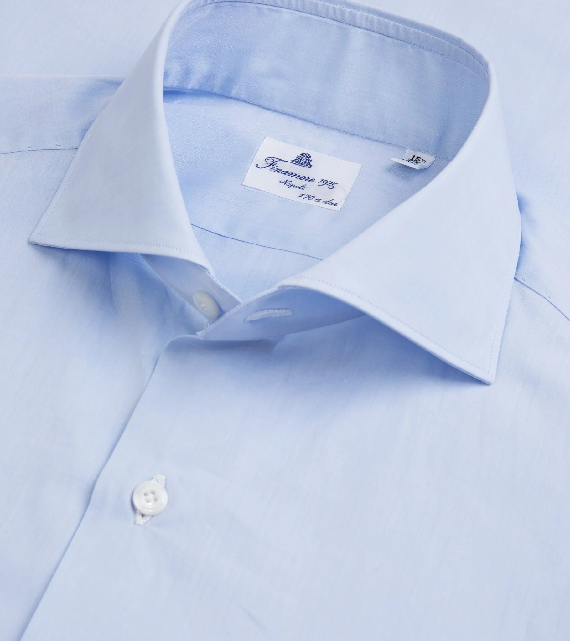 Finamore Milano Eduardo 170 Giza Cotton Formal Shirt: Blue - Image 4