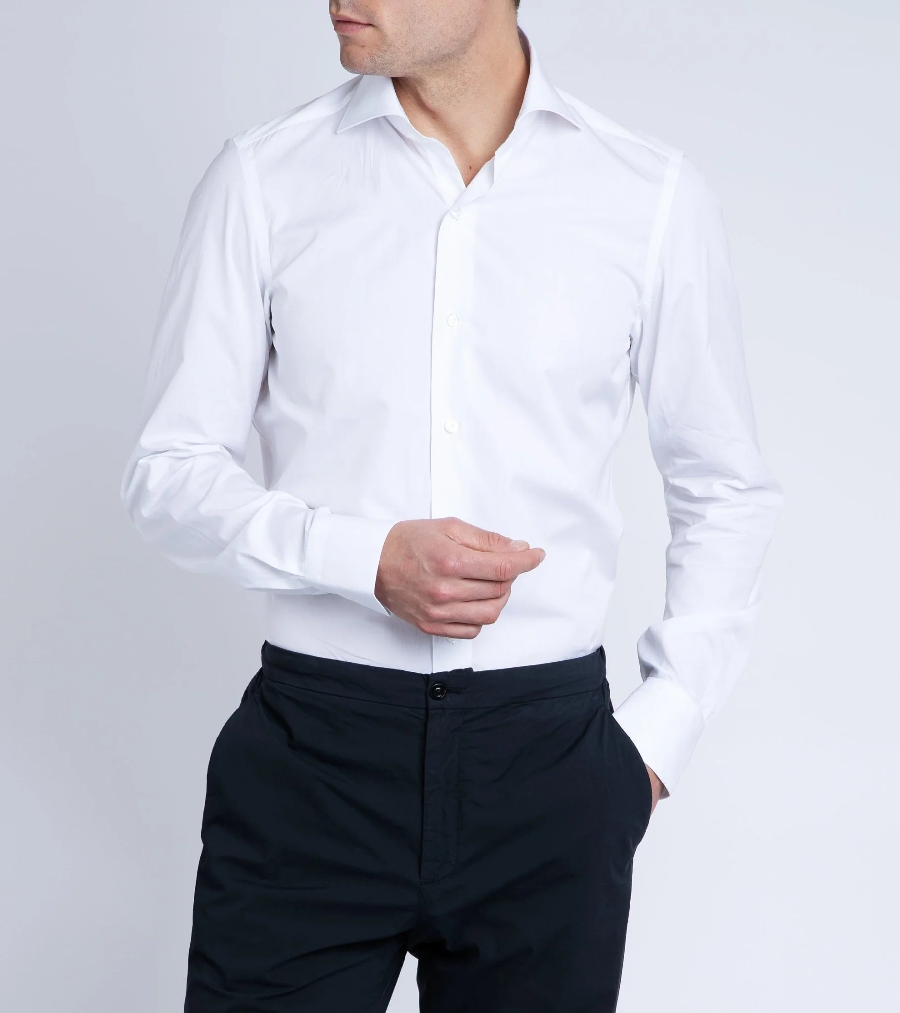Finamore Milano Eduardo 170 Giza Cotton Formal Shirt: White - Image 2