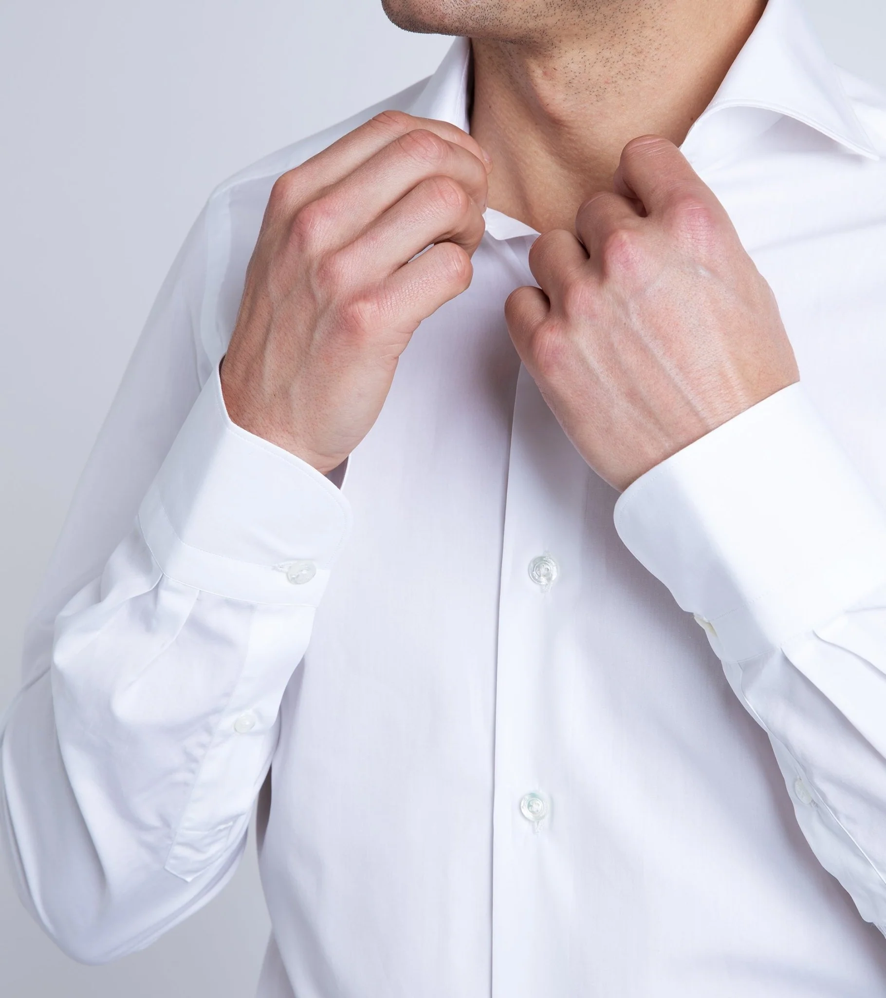 Finamore Milano Eduardo 170 Giza Cotton Formal Shirt: White - Image 5