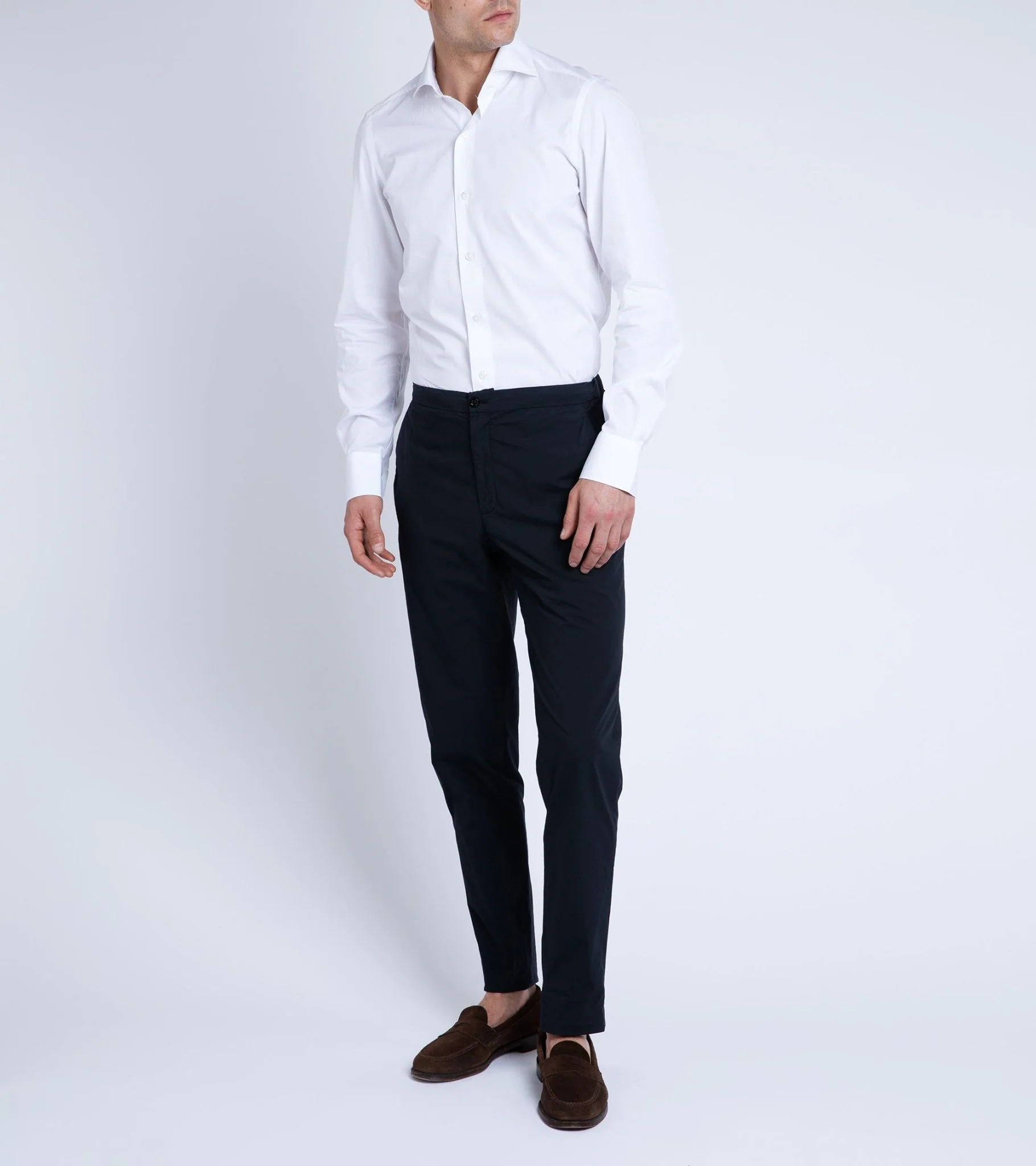 Finamore Milano Eduardo 170 Giza Cotton Formal Shirt: White - Image 6