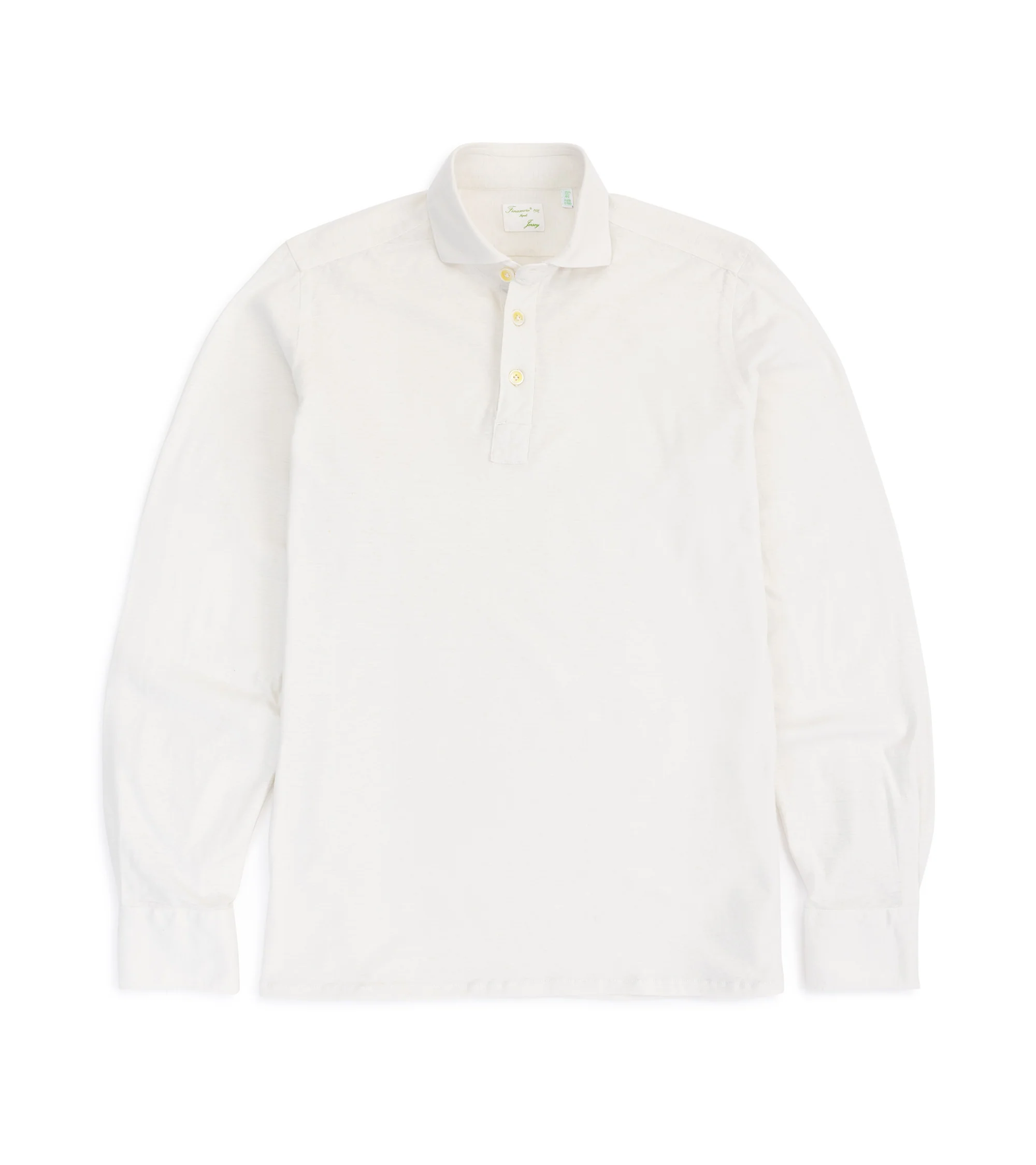 Finamore Orlando Cotton Linen Polo Shirt: Cream