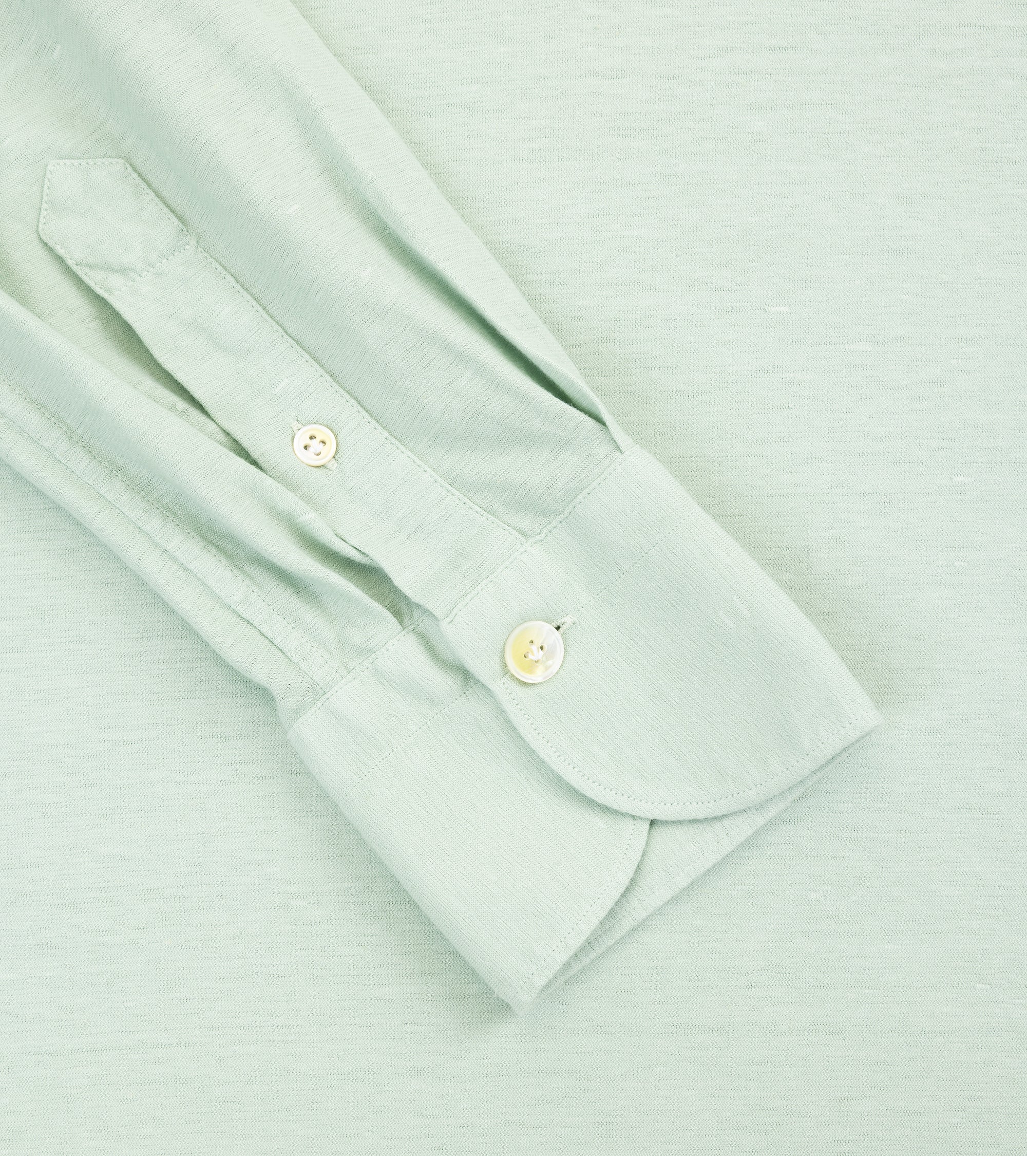 Finamore Orlando Cotton Linen Polo Shirt: Seafoam - Image 3