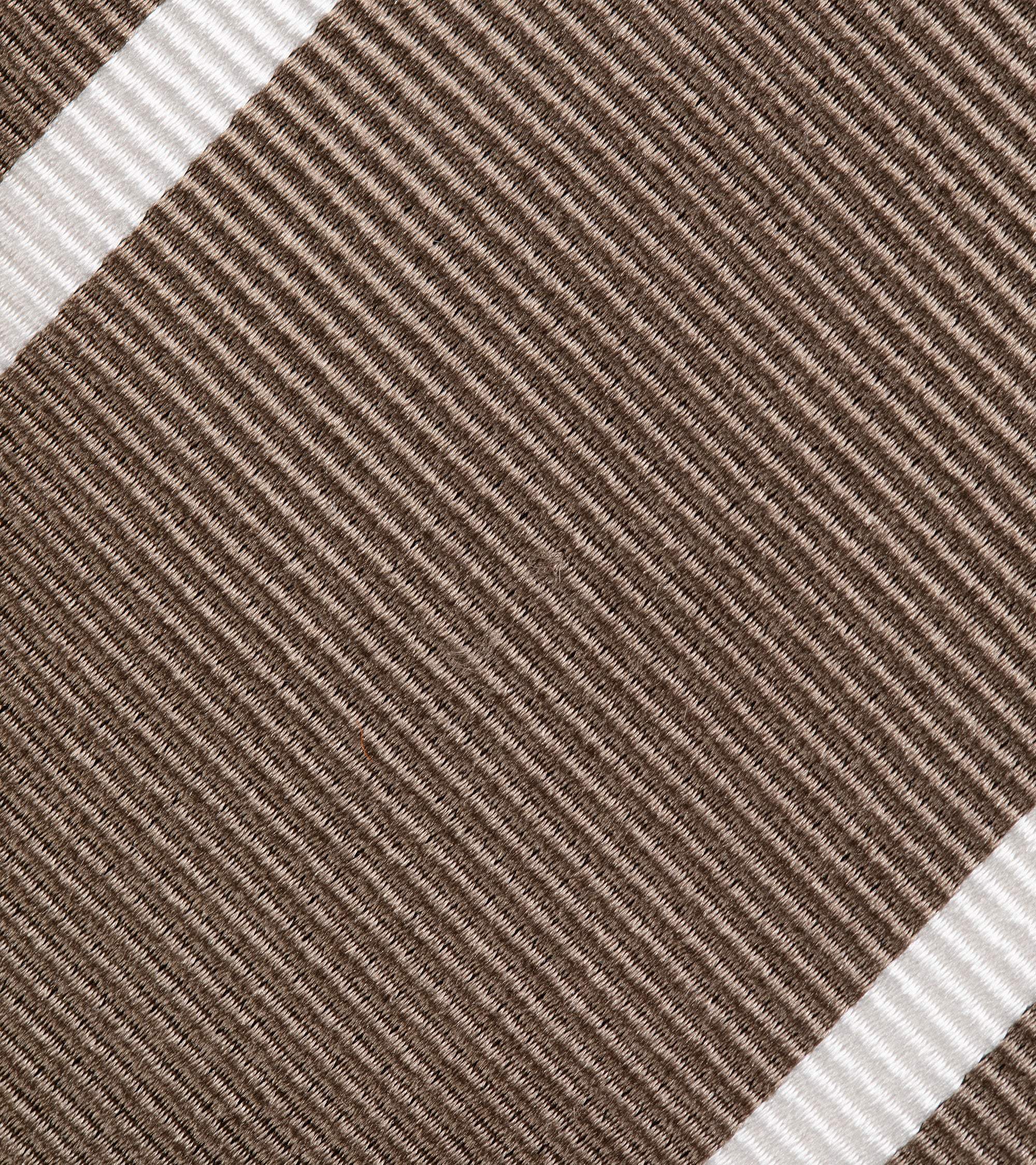 Finamore Silk Reppe Stripe Tie: Light Brown - Image 2