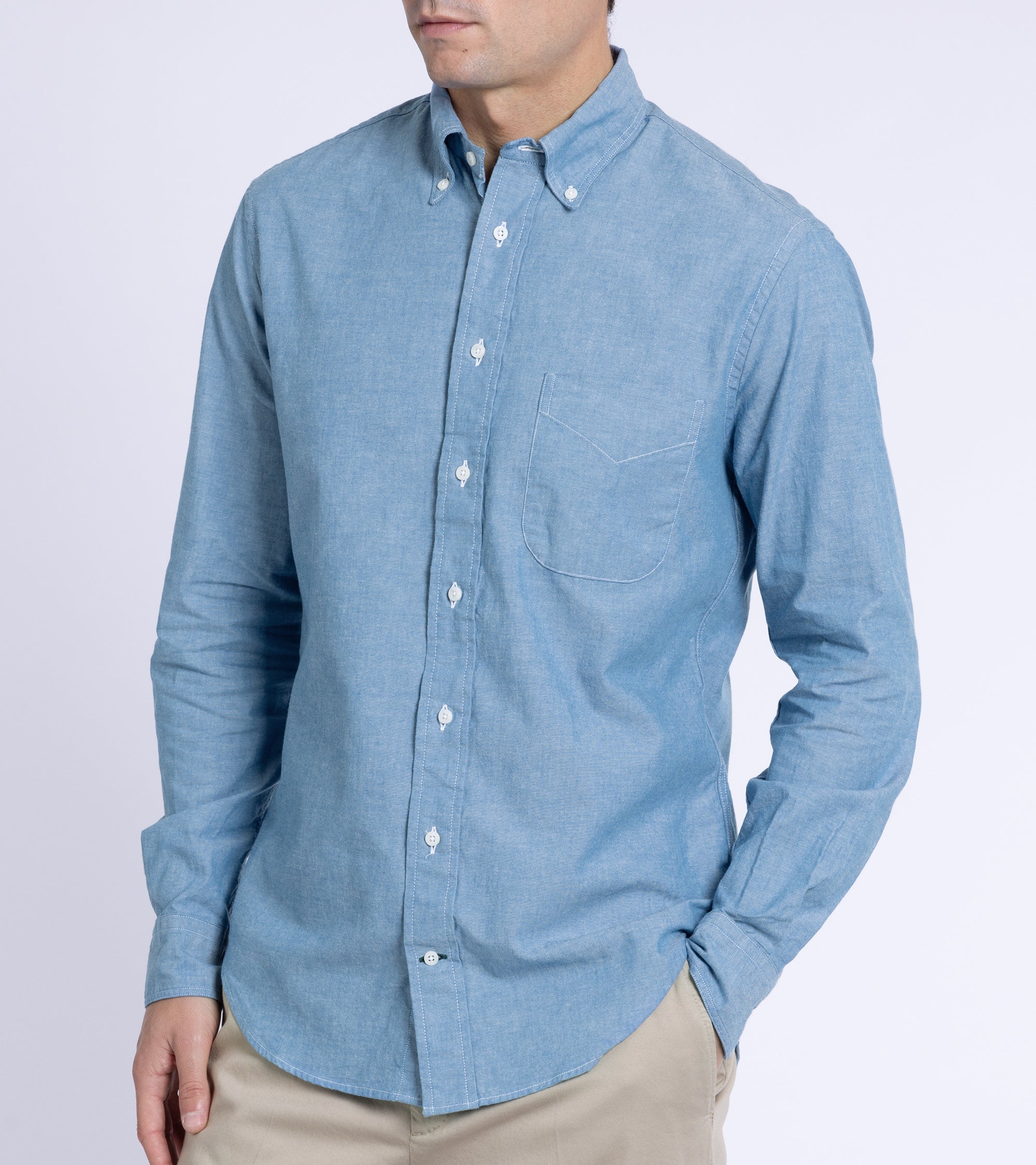 Gitman Vintage Chambray Shirt: Blue - Image 2
