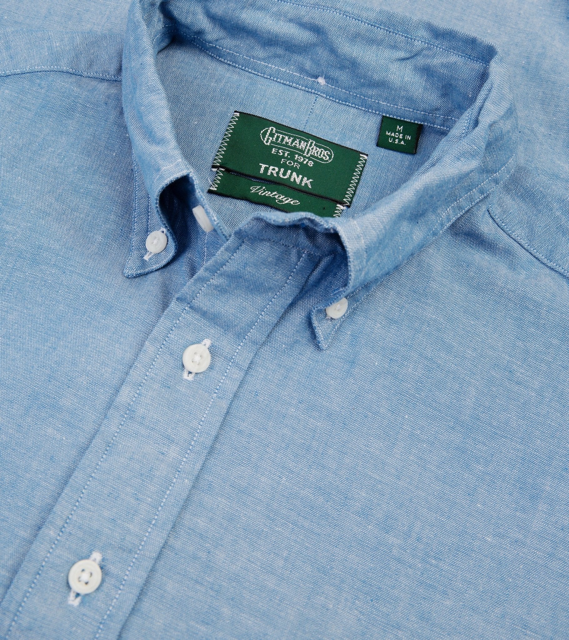 Gitman Vintage Chambray Shirt: Blue - Image 3
