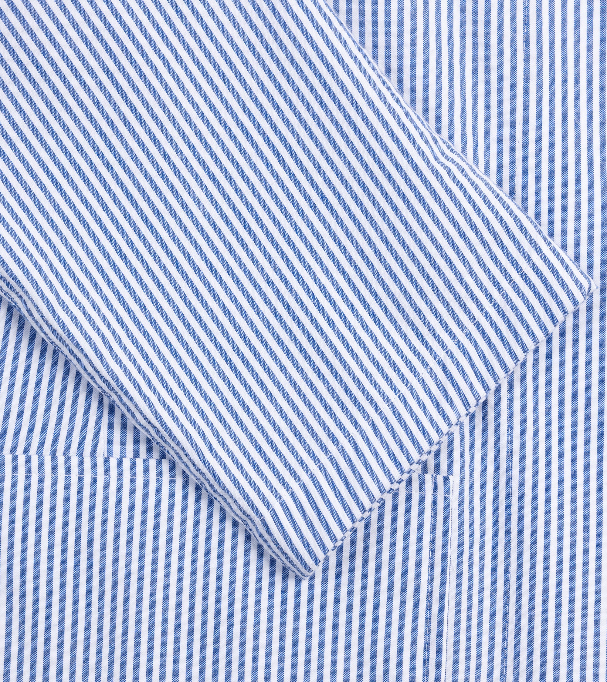 Gitman Vintage Cotton Seersucker Stripe Simple Jacket: Blue - Image 4