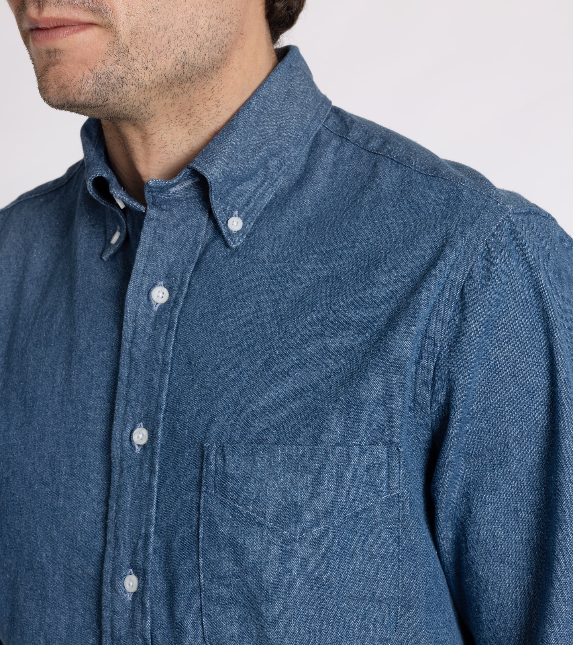 Gitman Vintage Denim Shirt: Light Blue - Image 7
