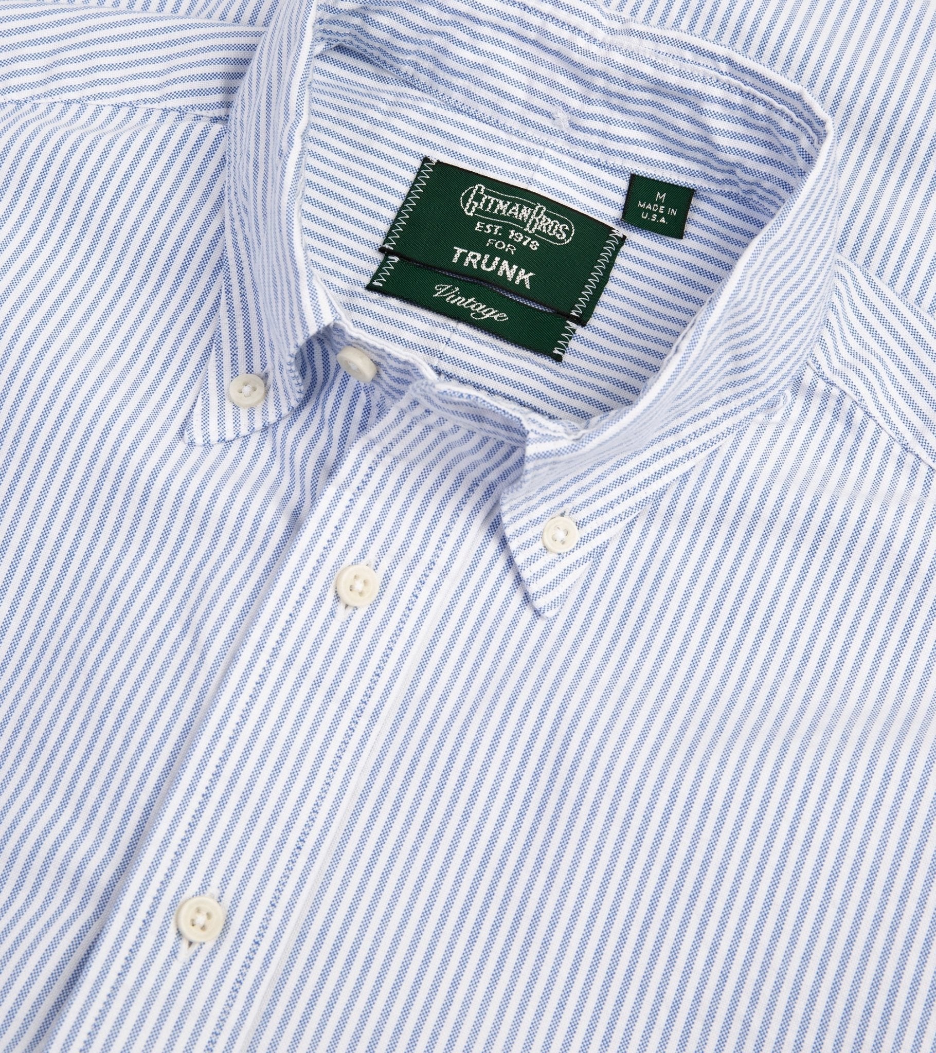Gitman Vintage Oxford Shirt: Blue Stripe - Image 3